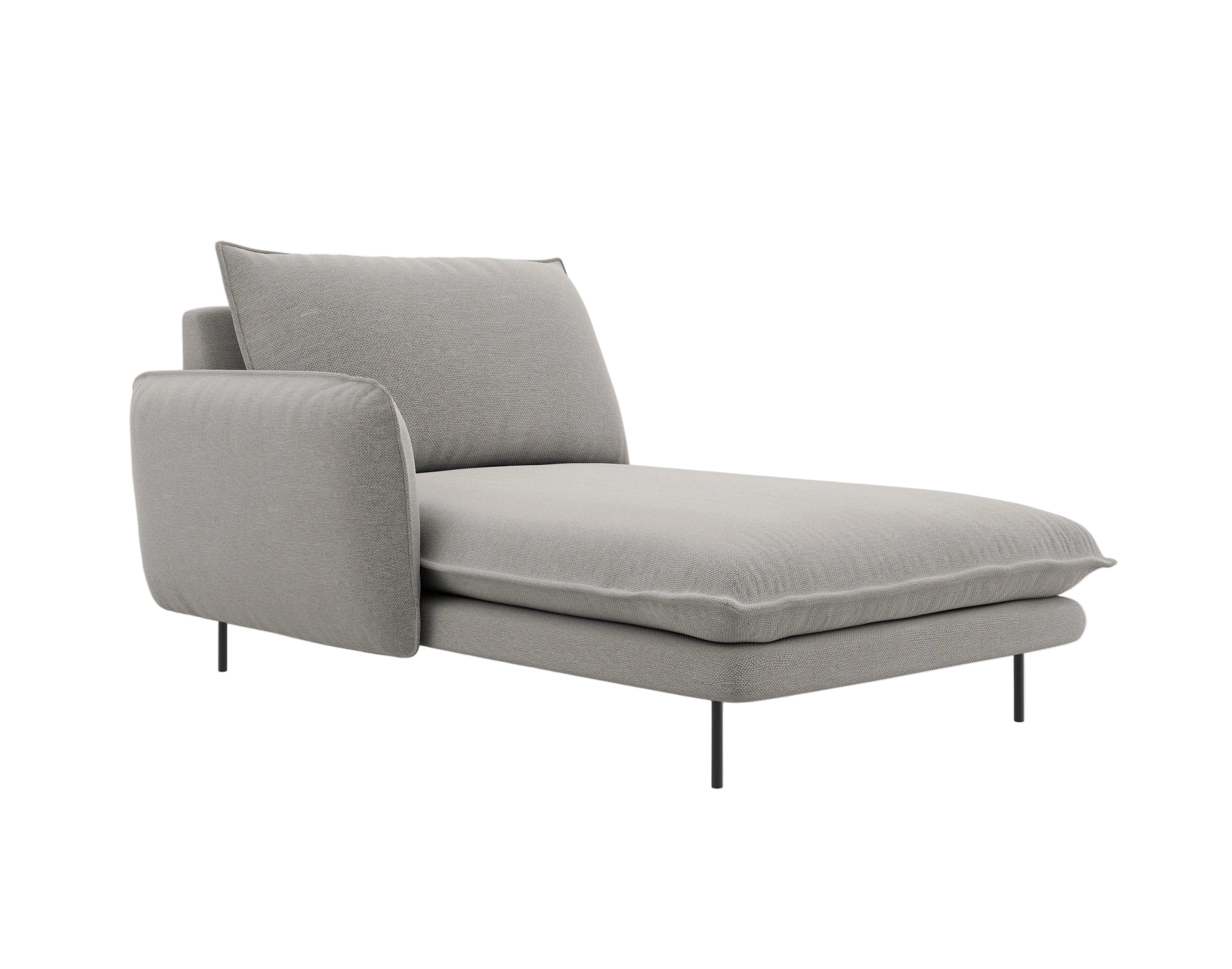 Szezlong lewostronny VIENNA jasnoszary z czarną podstawą Cosmopolitan Design    Eye on Design