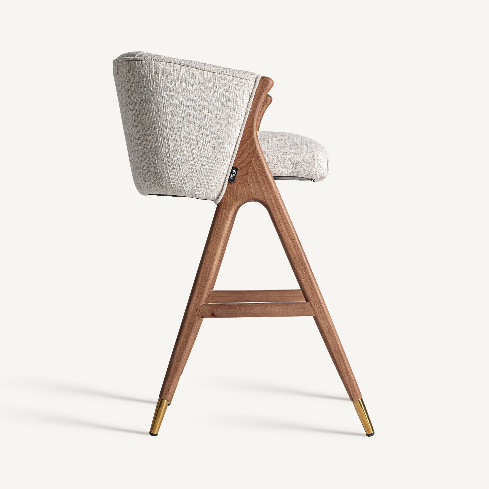 Barhocker DOUZE beige mit Gummibasis