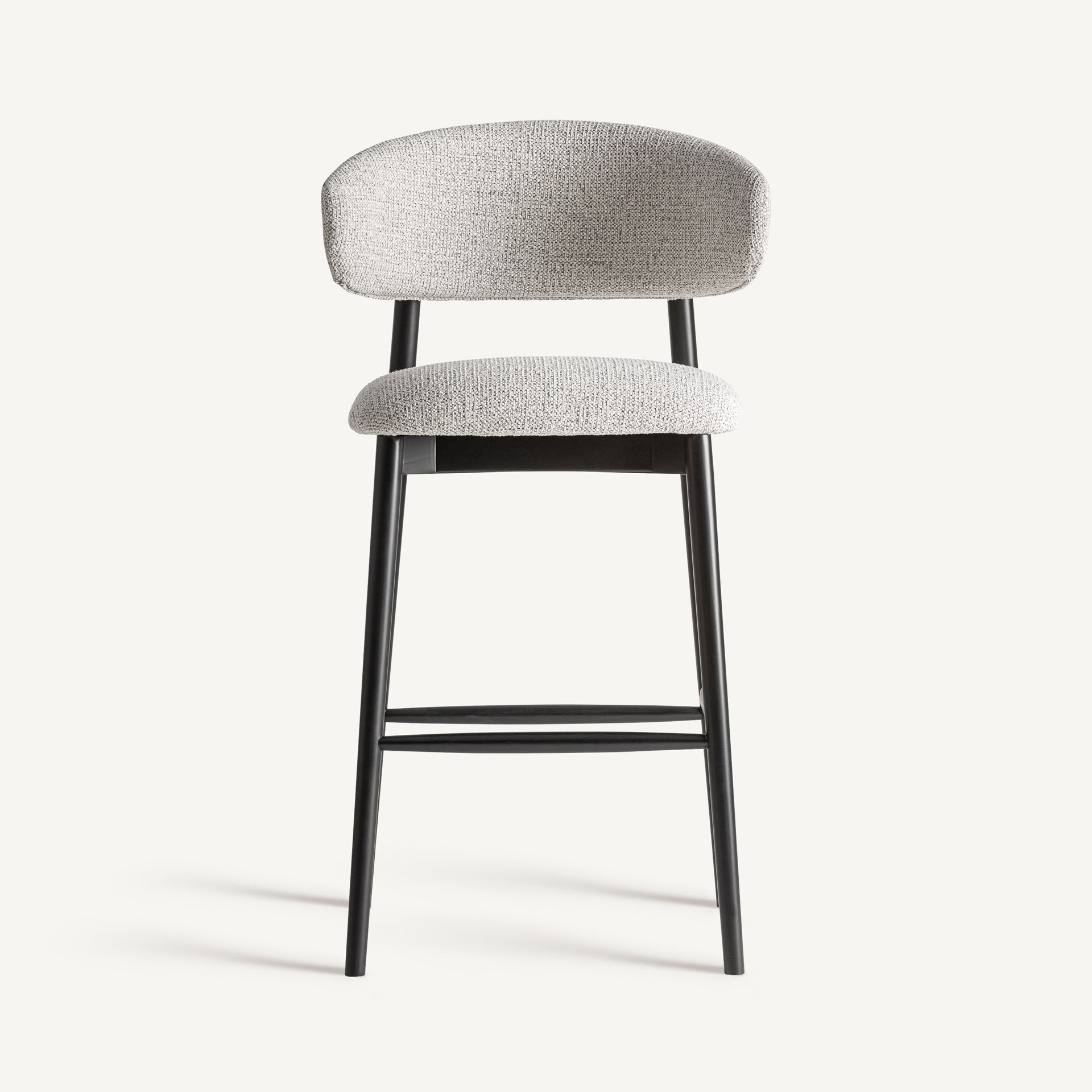 ERLEC Gray Stool with Black Ash Base