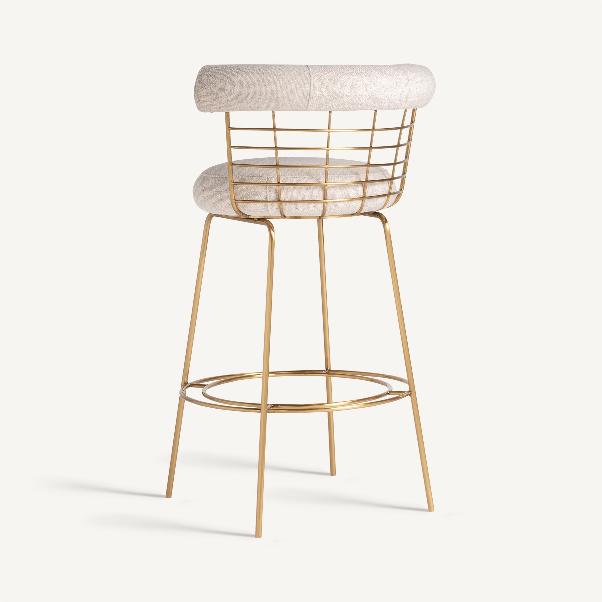 Barhocker TRESIVIO creme mit goldenem Fuß