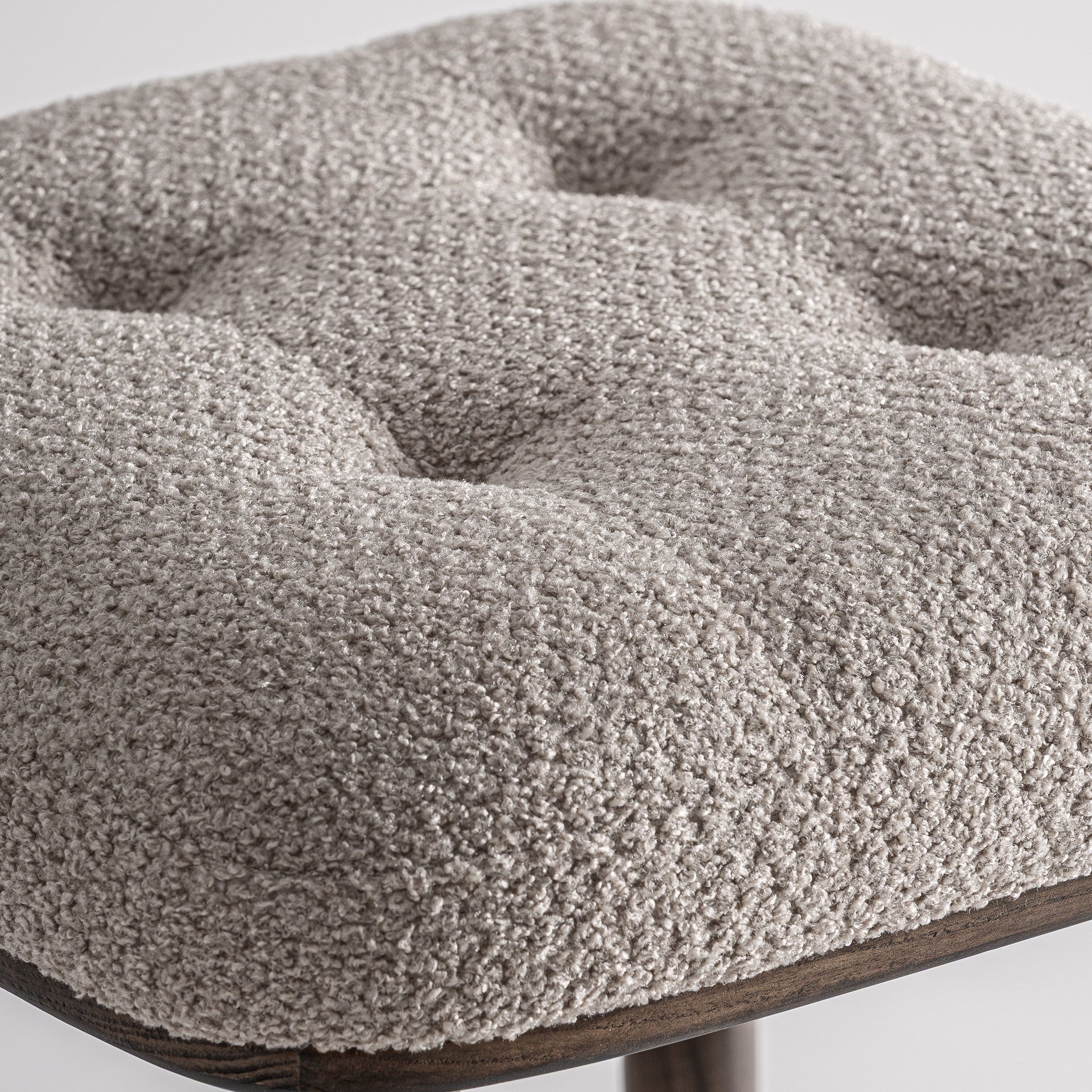 Beige ZEMST Stool with Ash Base
