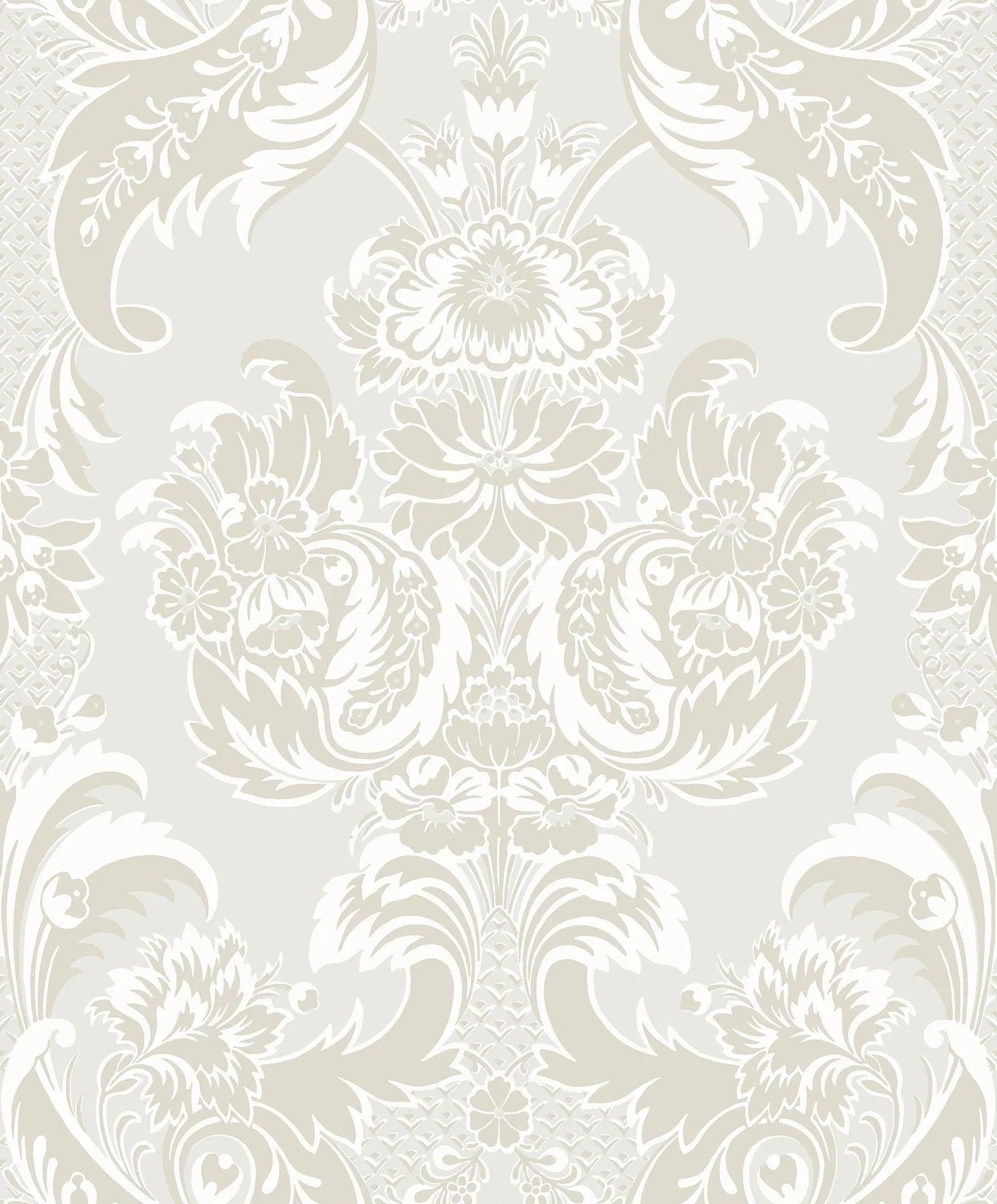 Tapeta ALBEMARLE - Wyndham biel na srebrze Cole & Son    Eye on Design