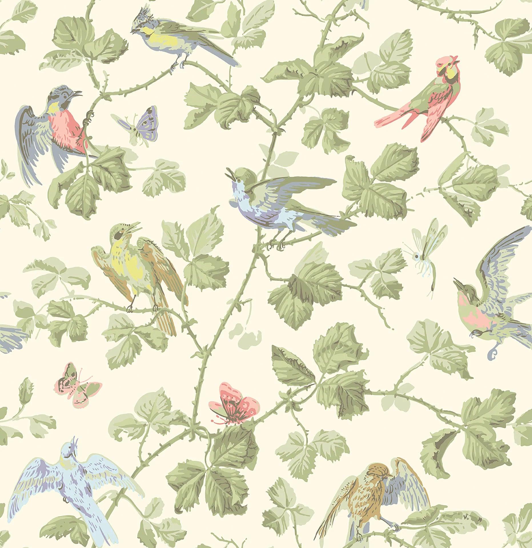 Tapeta ARCHIVE ANTHOLOGY - Winter Birds oliwkowy na bieli Cole & Son Default Title   Eye on Design