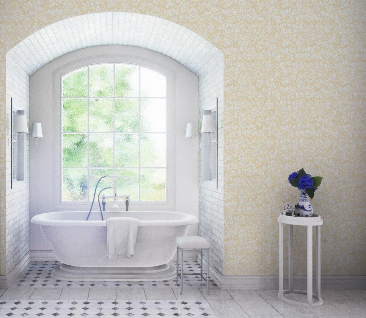 Traditional Leaf Motif Wallpaper ARCHIVE - Beige Dialytra