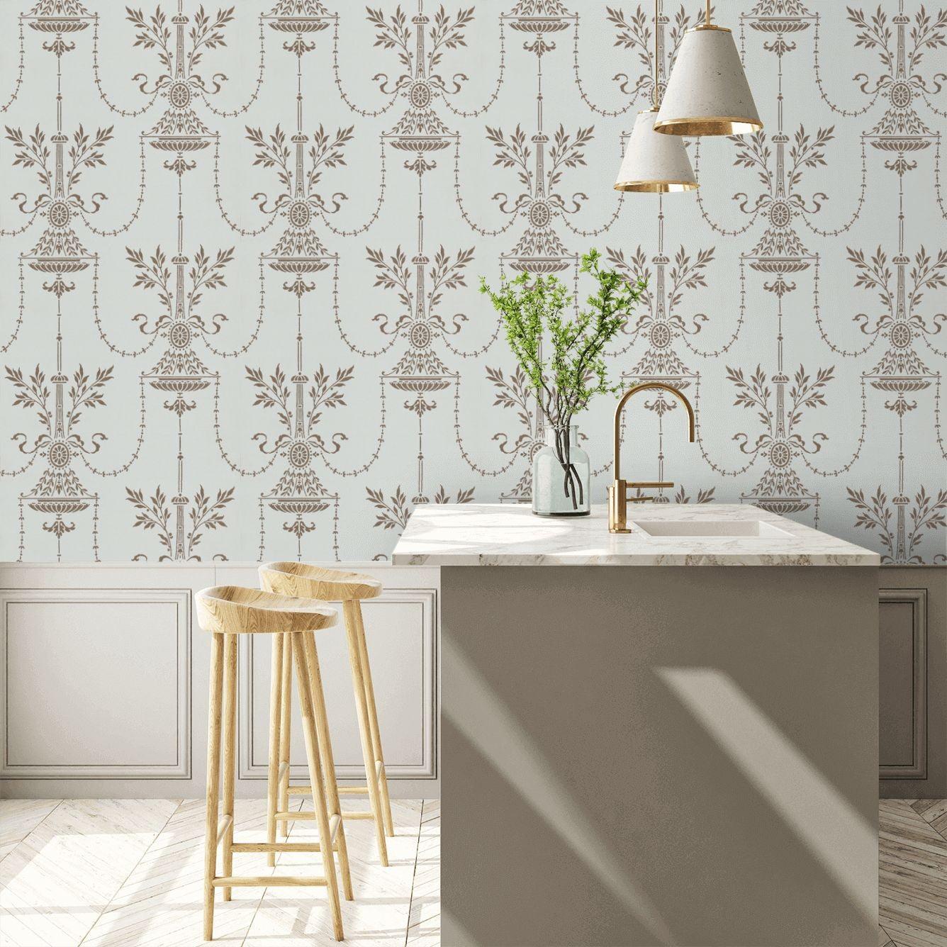 Wallpaper with an ornamental motif ARCHIVE TRADITIONAL - Cream Dorset