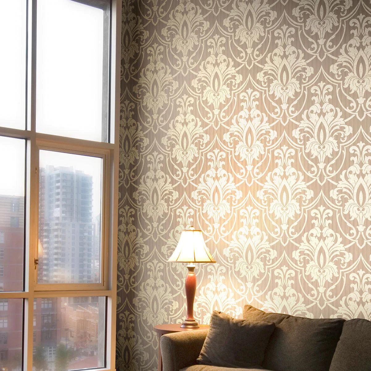 Tapeta z ornamentami ARCHIVE TRADITIONAL - Petersburg Damask kremowy