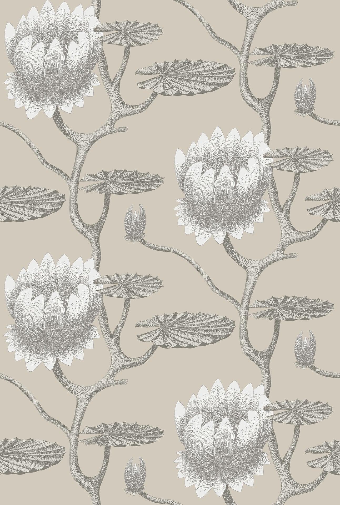 Tapeta CONTEMPORARY COLLECTION - Summer Lily biel na beżu Cole & Son    Eye on Design