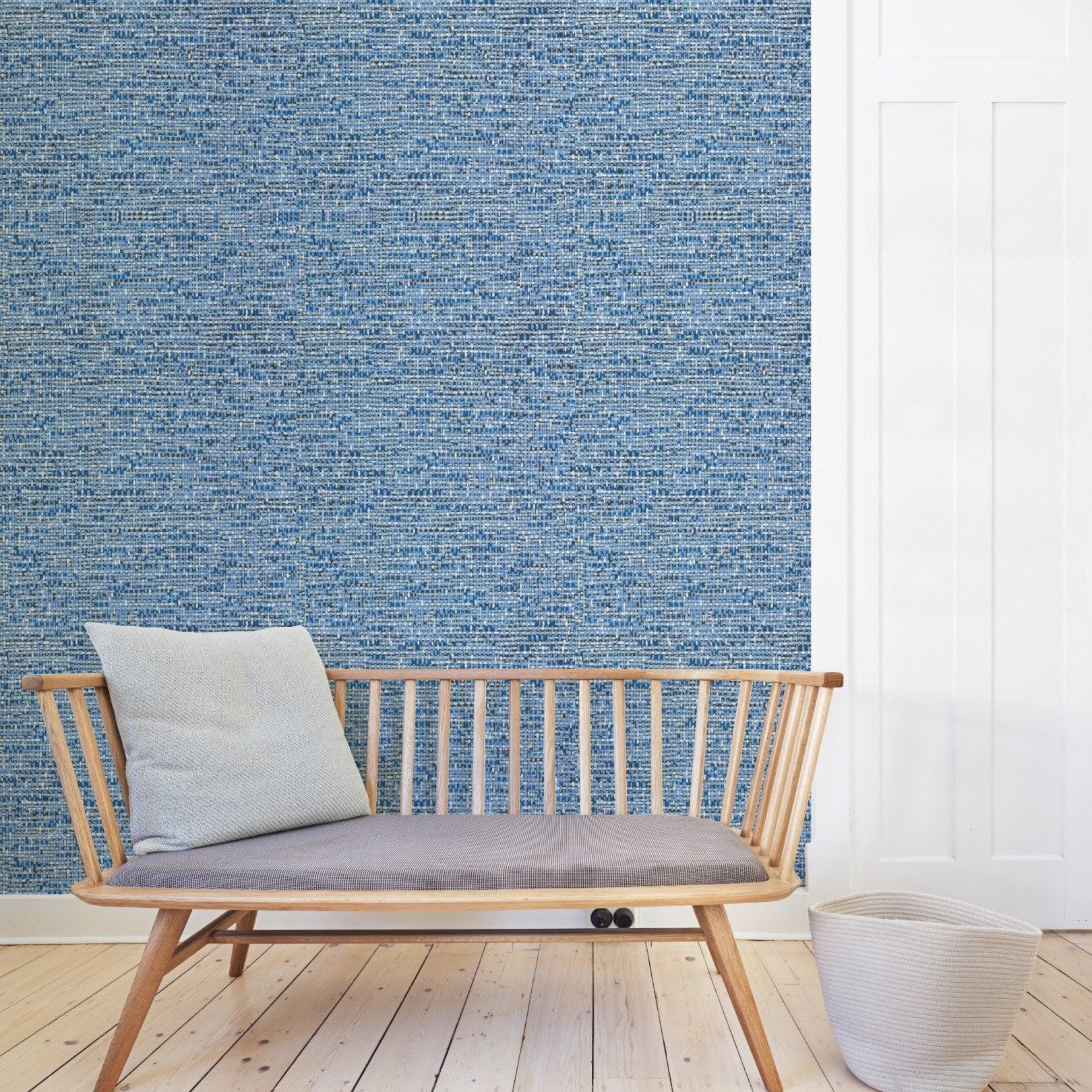 Tapeta z abstrakcyjnym wzorem imitującym tkaninę tweed FOUNDATION - Tweed ochra