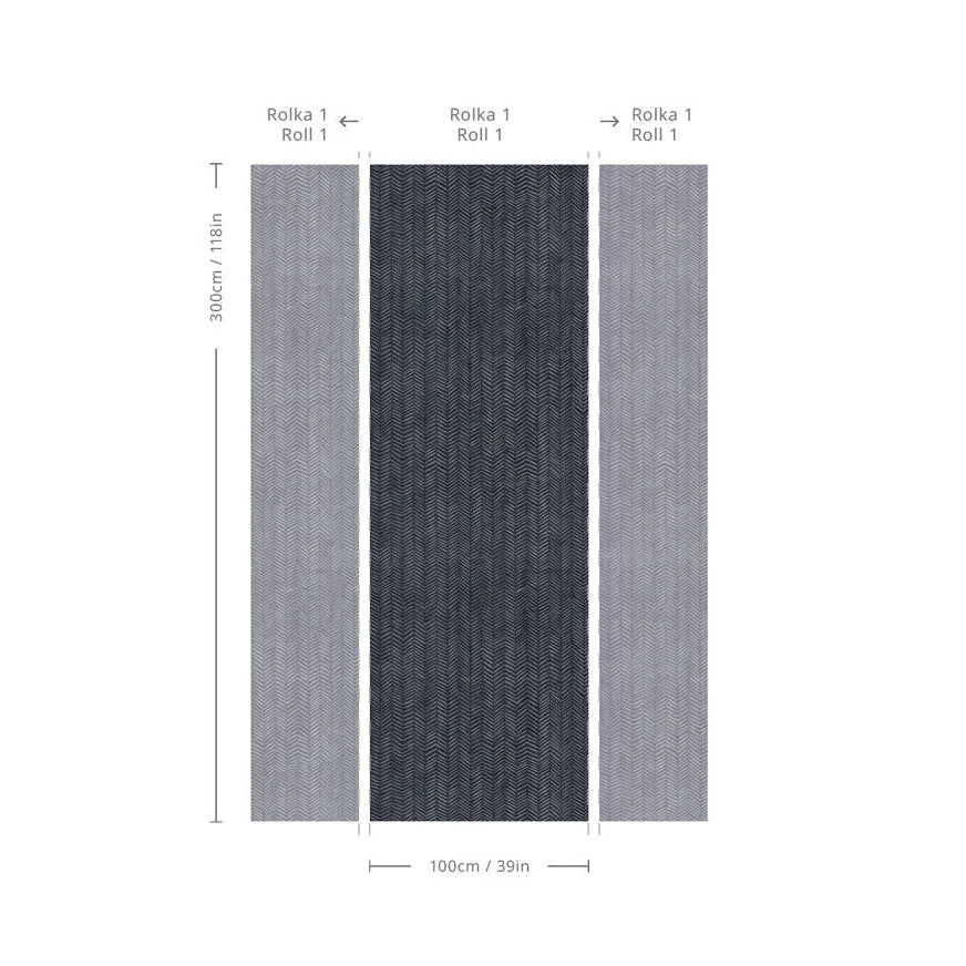 Tapeta flizelinowa ze wzorem imitująca jodełkę HERRINGBONE blau