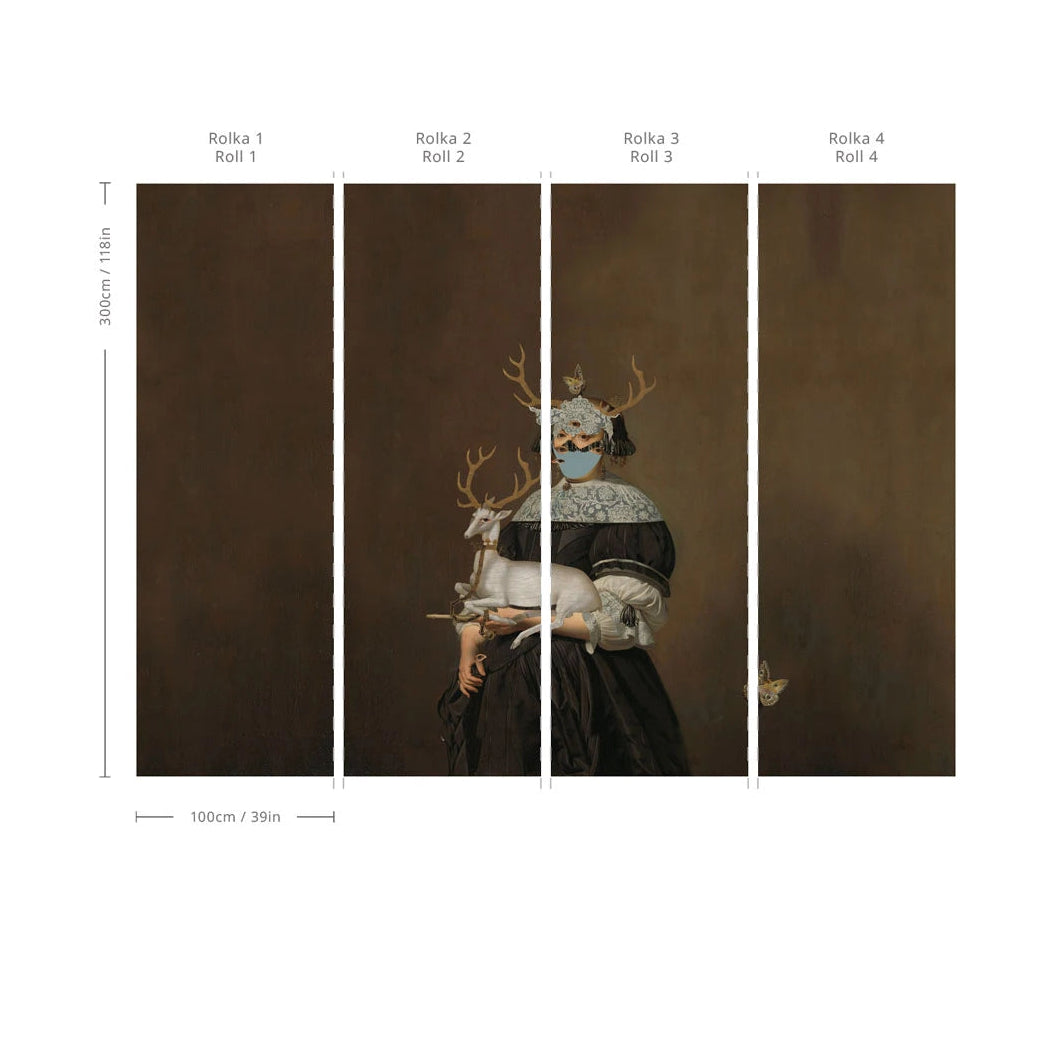 Tapeta flizelinowa LADY OF THE STAG brązowy