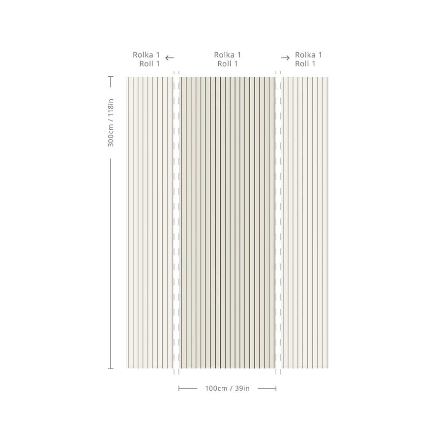 Tapeta flizelinowa w paski MINIMAL STRIPE beż z grafitem