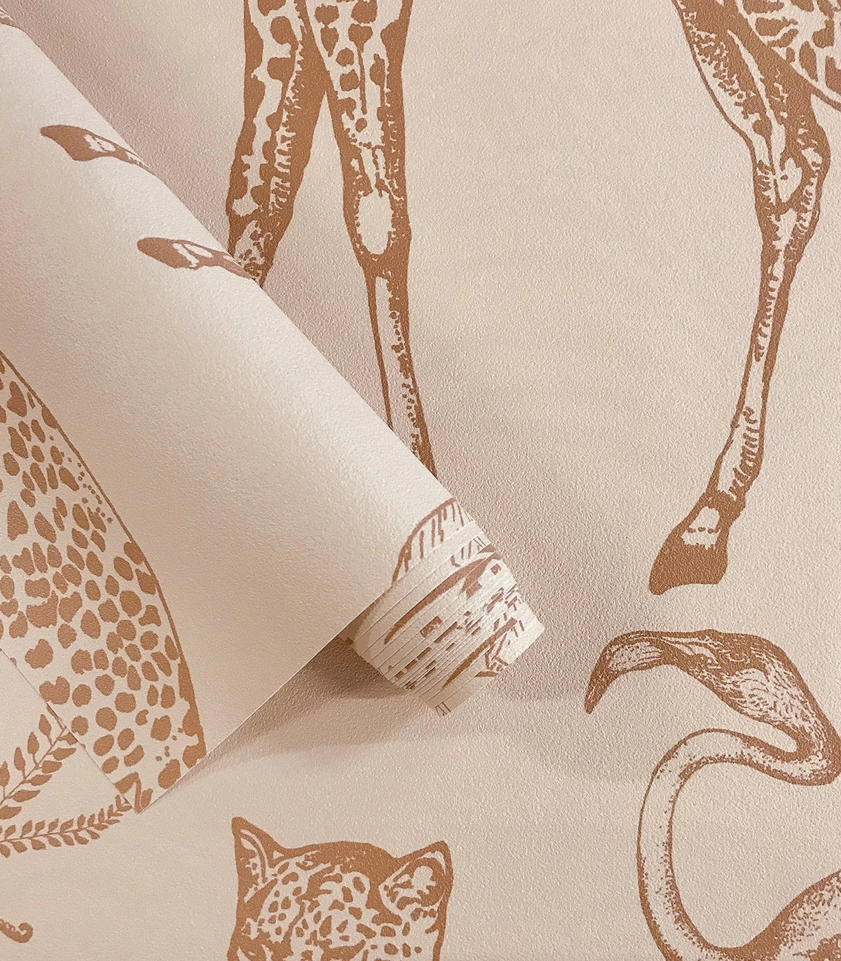 Safari Beige Animal Print Wallpaper Brown with Beige