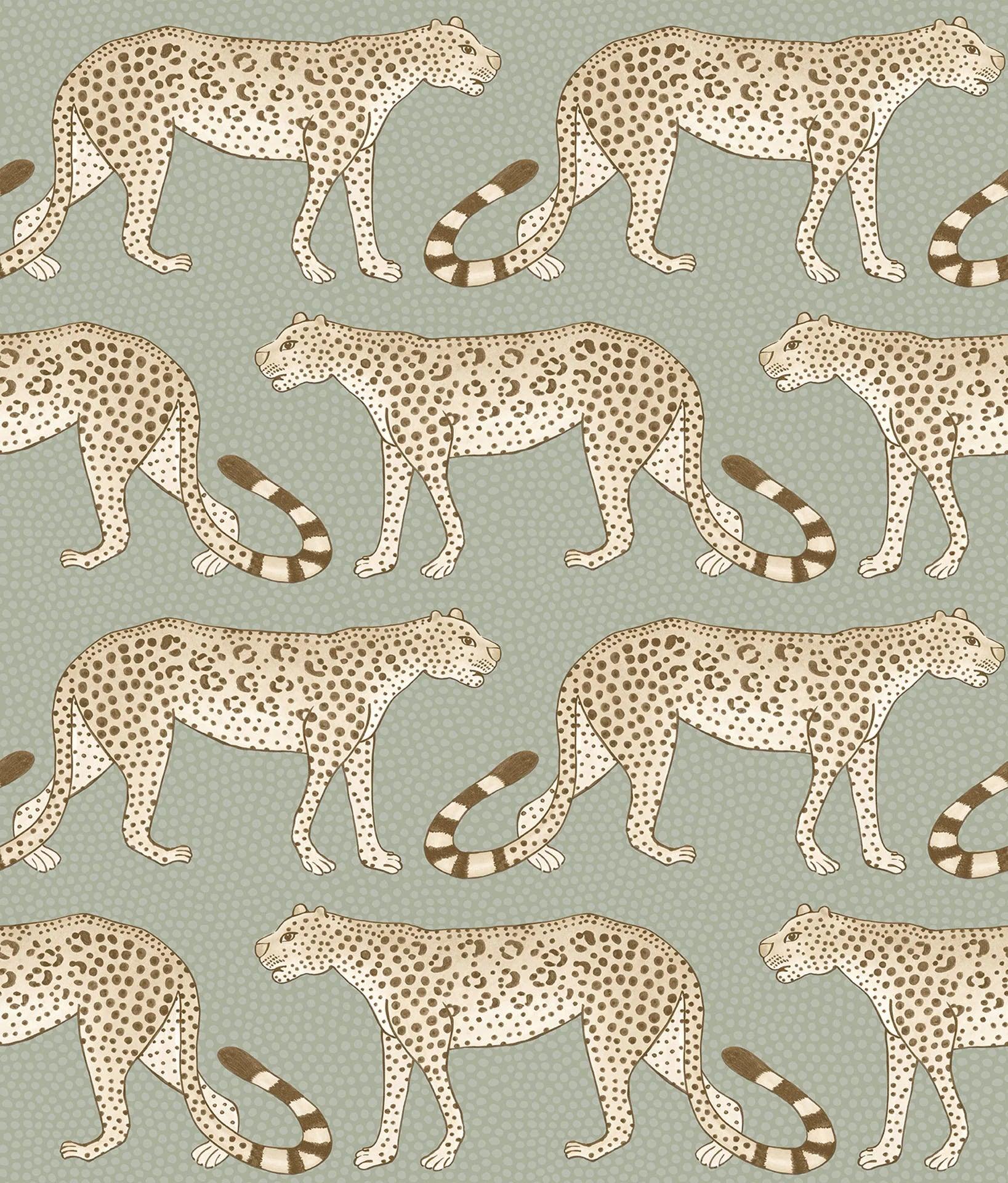 Tapeta THE ARDMORE COLLECTION - Leopard Walk oliwkowy Cole & Son    Eye on Design