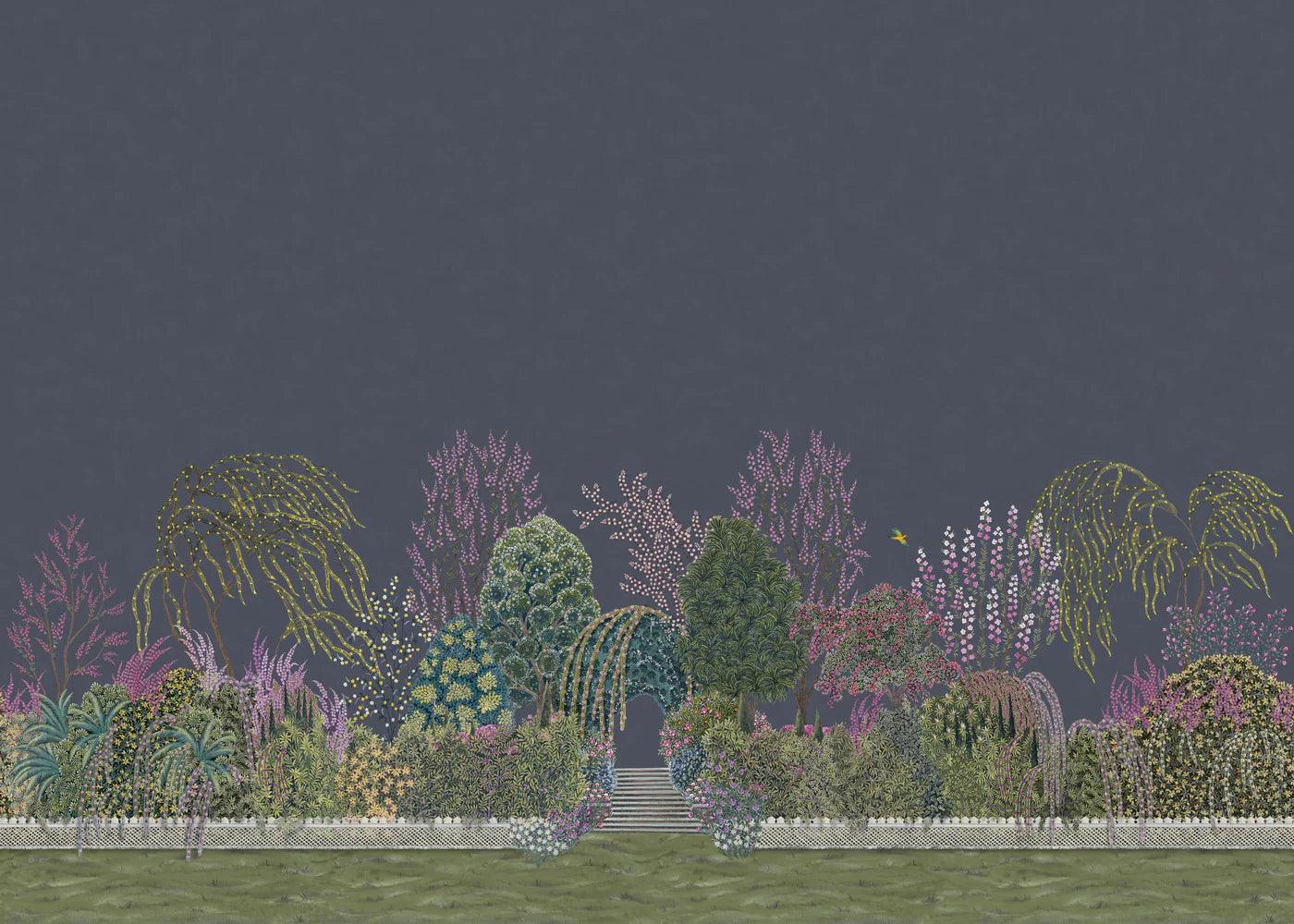 Mural z krajobrazem parku THE GARDENS - Reverie noc