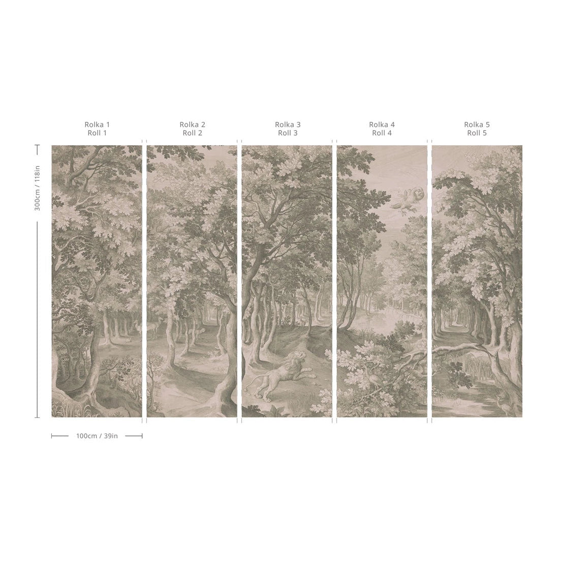 Tapeta flizelinowa z krajobrazem TIMELESS TREES GREEN zielony