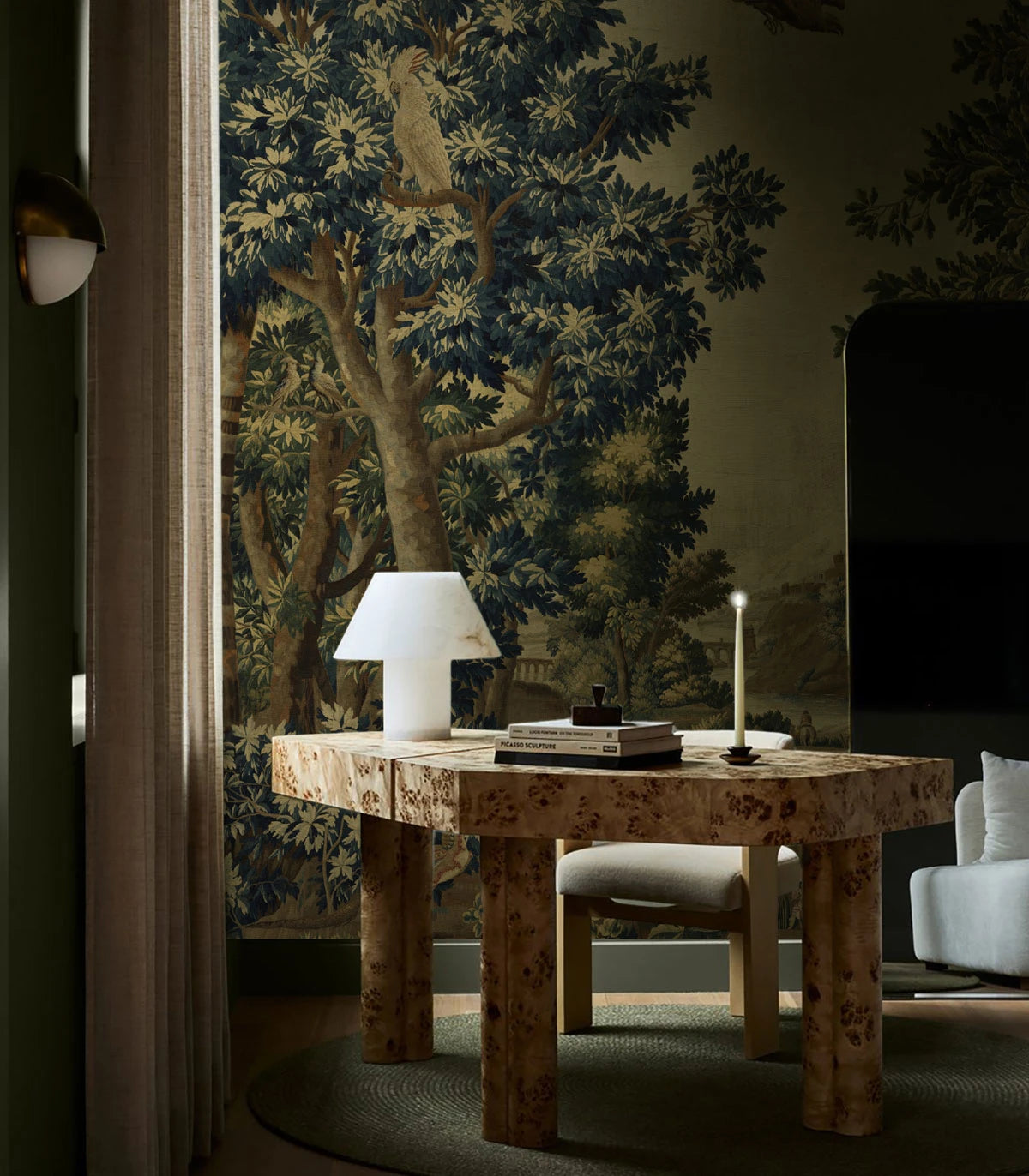 Tapeta flizelinowa z krajobrazem WHISPERING GARDEN zielony