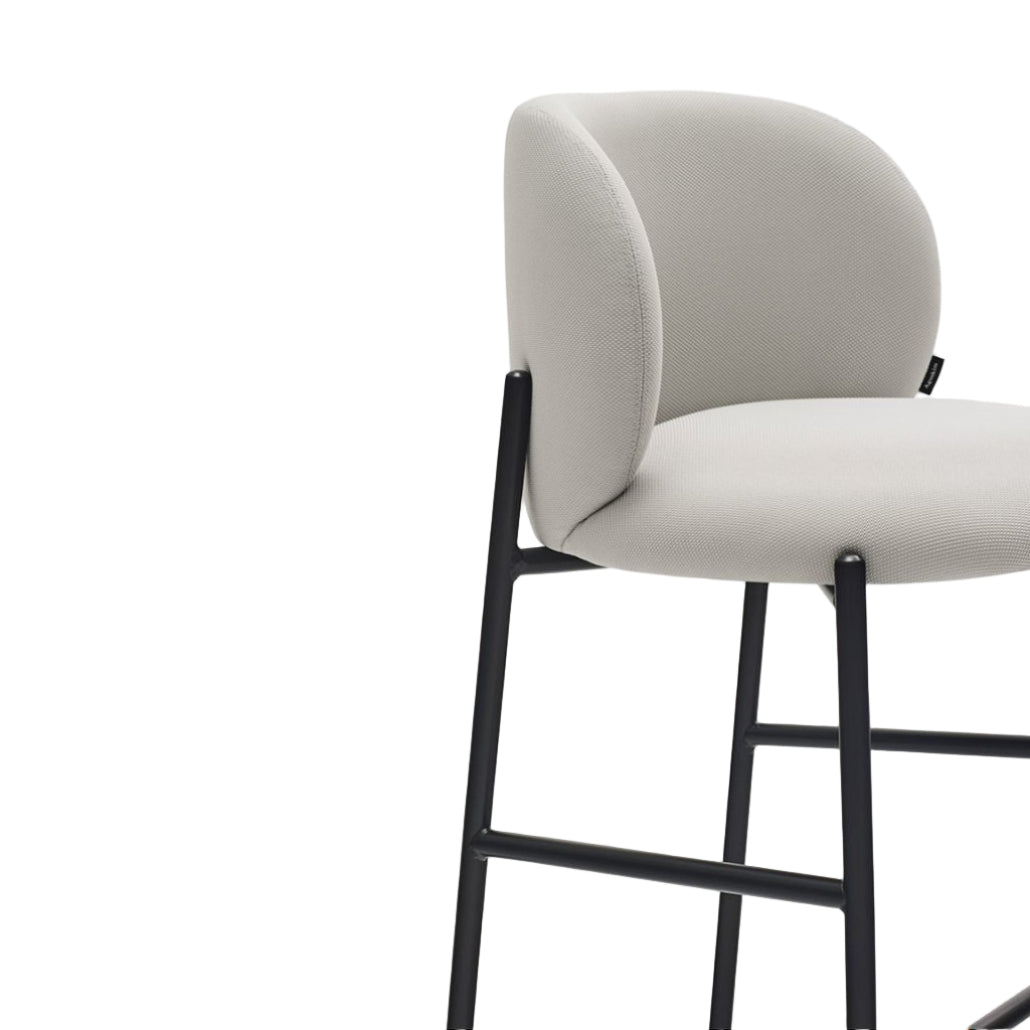 Krzesło barowe MOGI szary z czarną podstawą