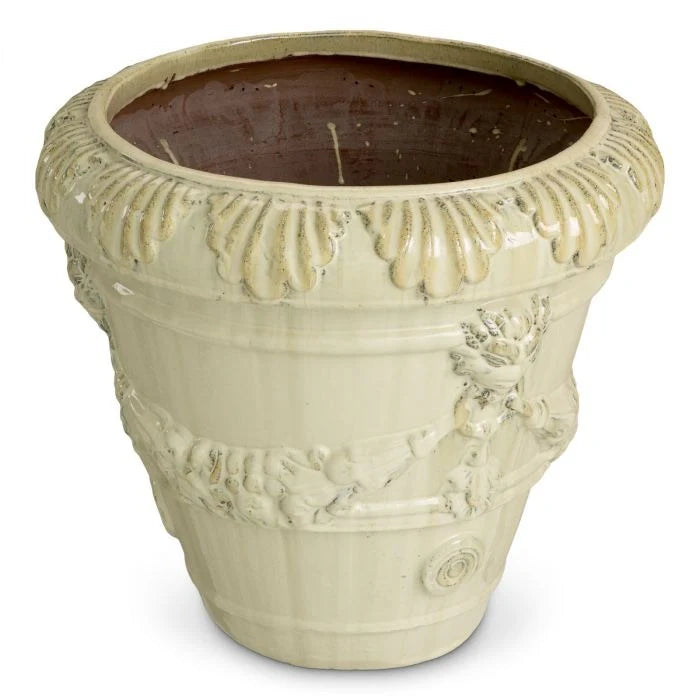 Outdoor Planter TOULON Cream Ceramic