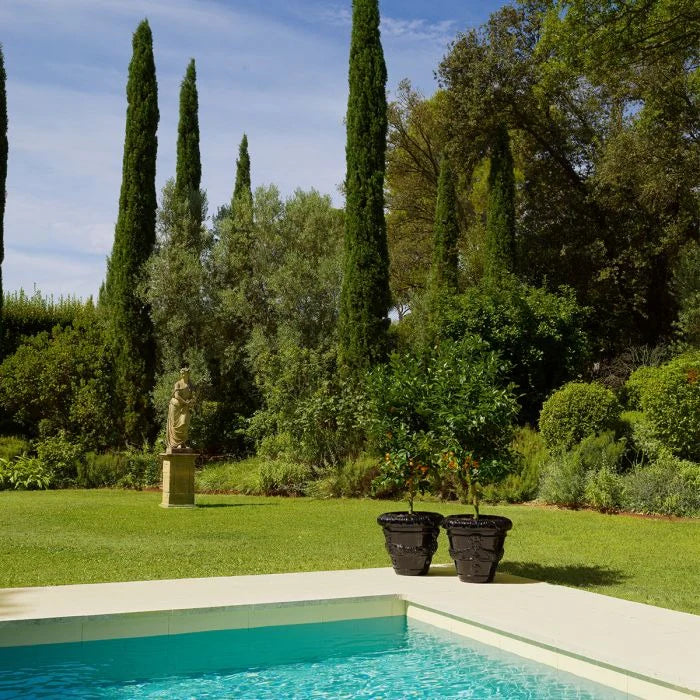 Außenblumentopf TOULON schwarze Keramik