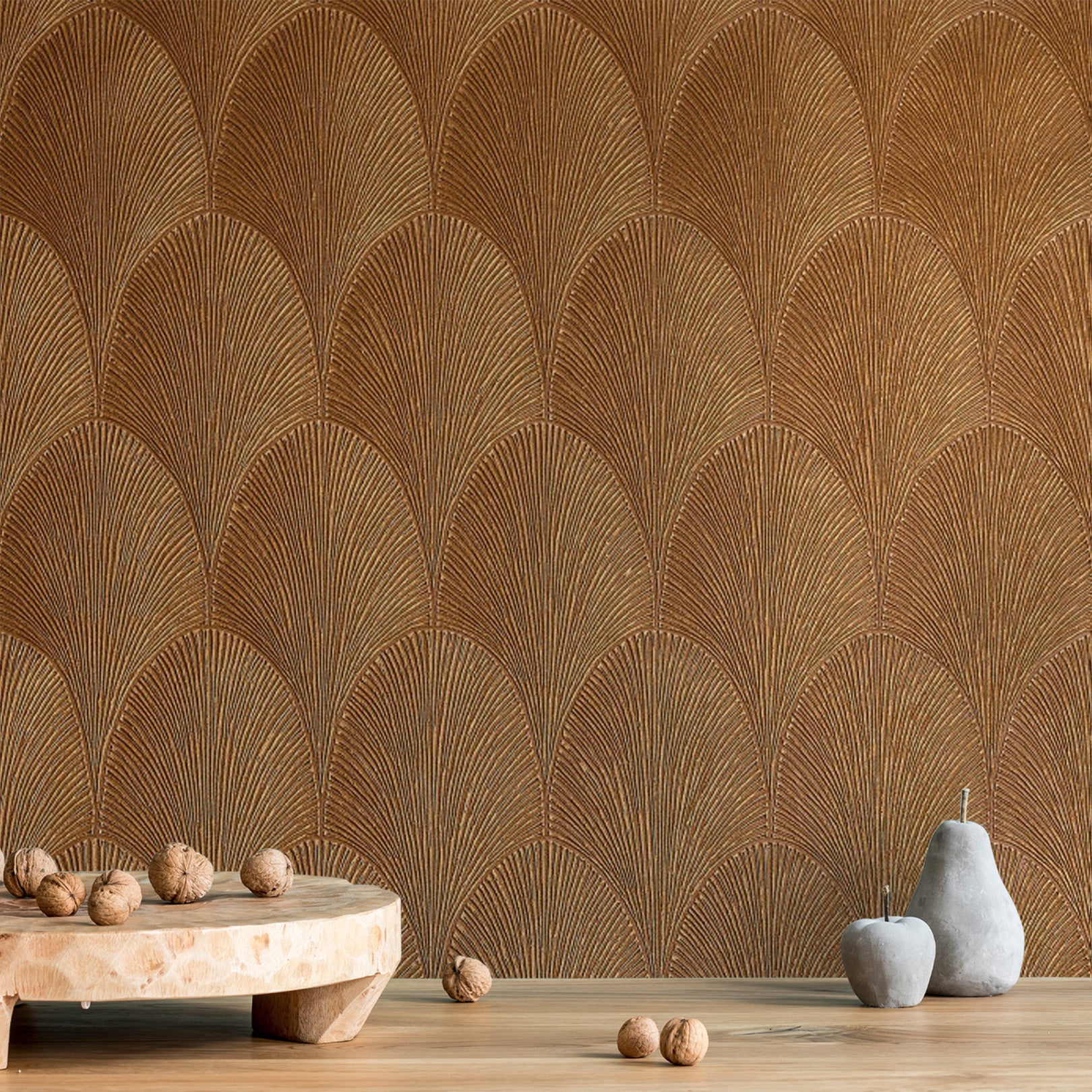 Tapeta metaliczna z abstrakcyjnym wzorem TOURMALINE - AMBRE bursztynowy