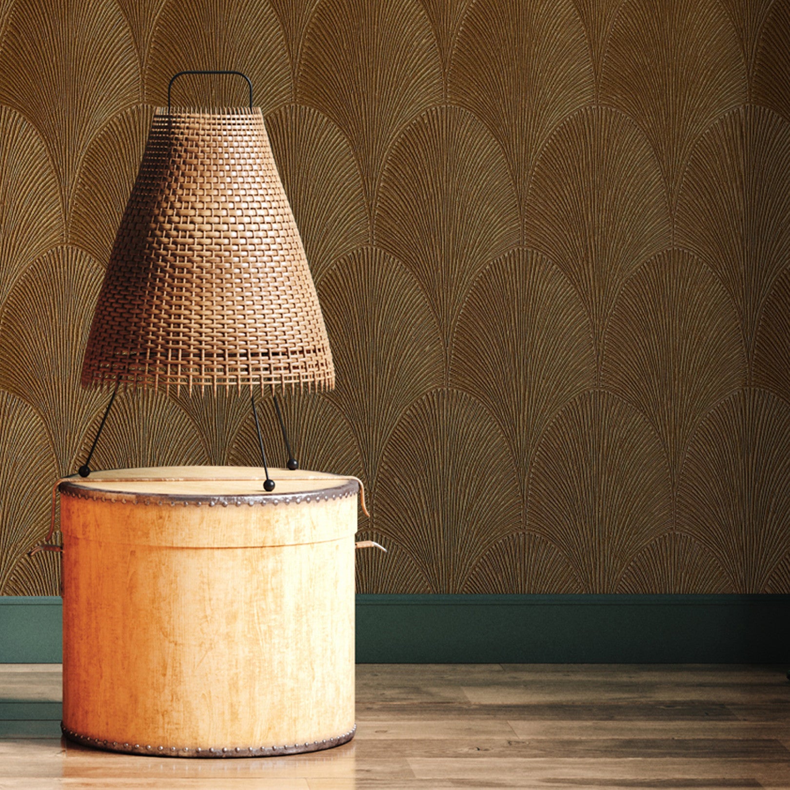 Tapeta metaliczna z abstrakcyjnym wzorem TOURMALINE - AMBRE bursztynowy