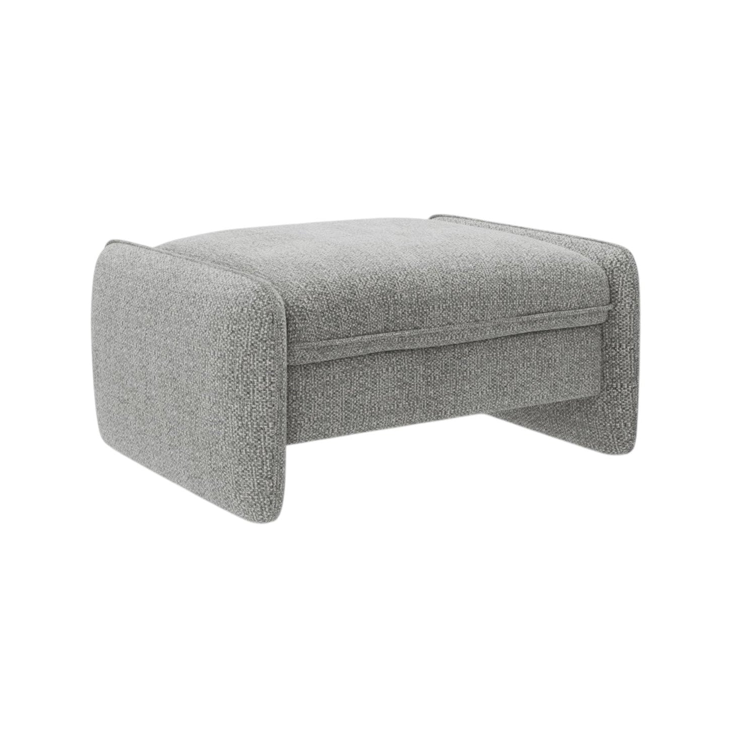GEORGIA gray chenille pouf