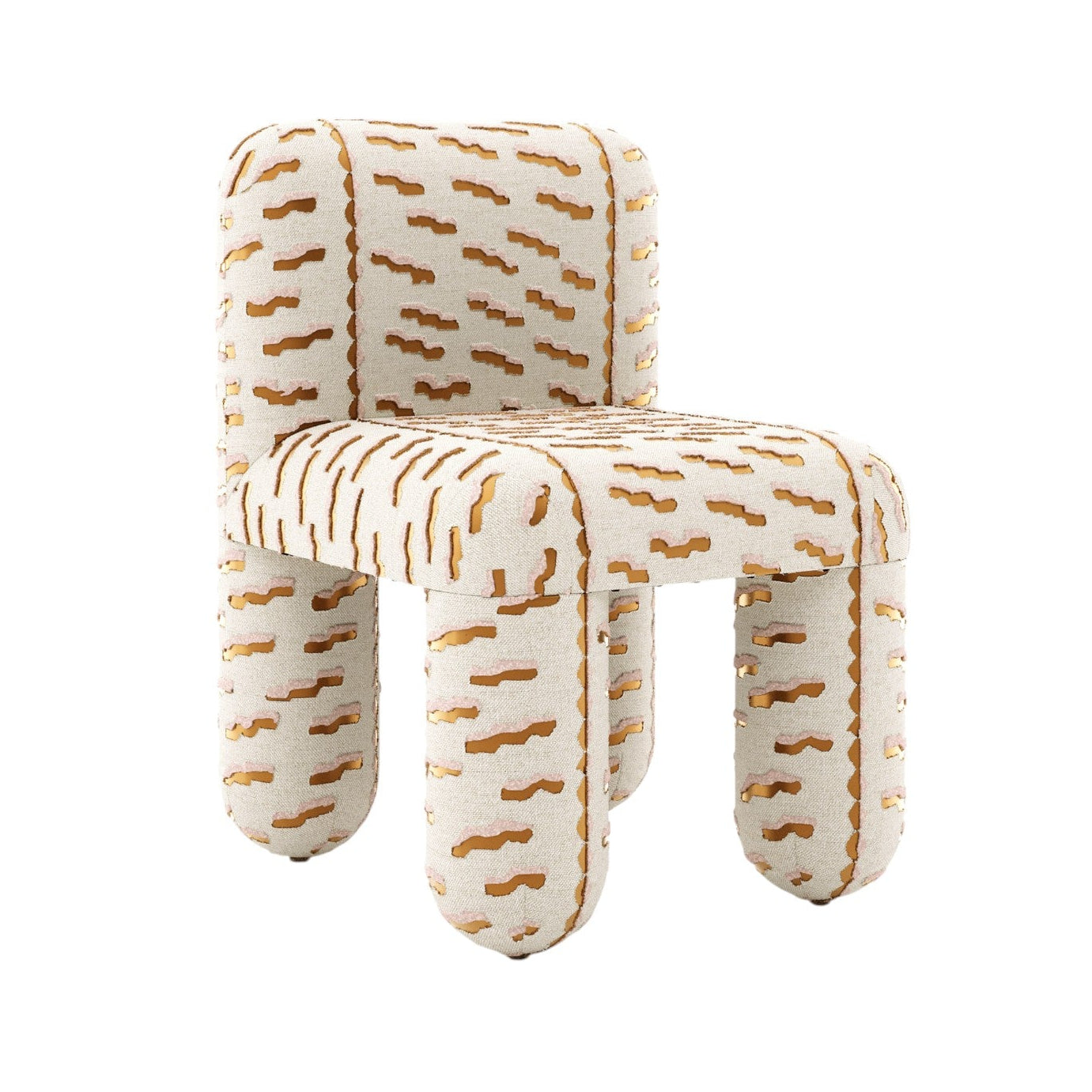 HELLO chair sand beige with brown pattern