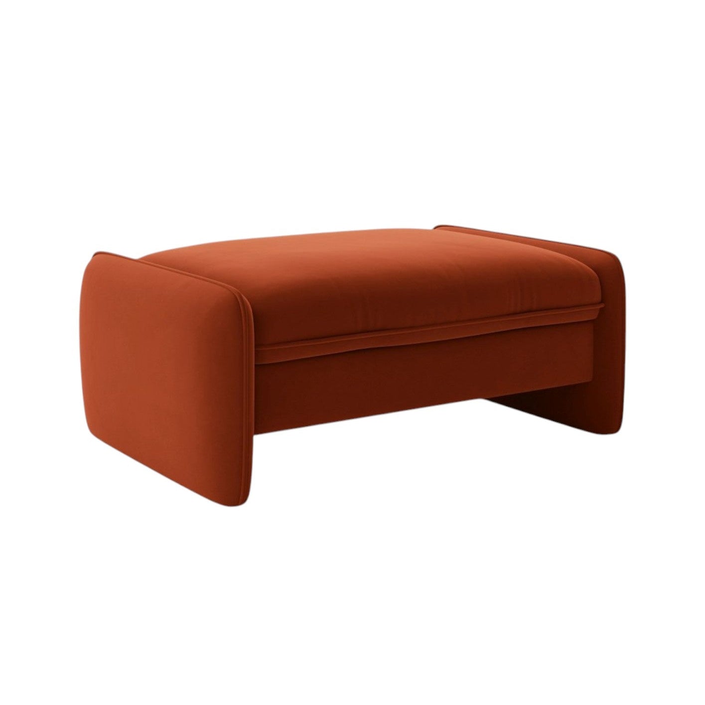Rectangular Velvet Pouf GEORGIA Chestnut