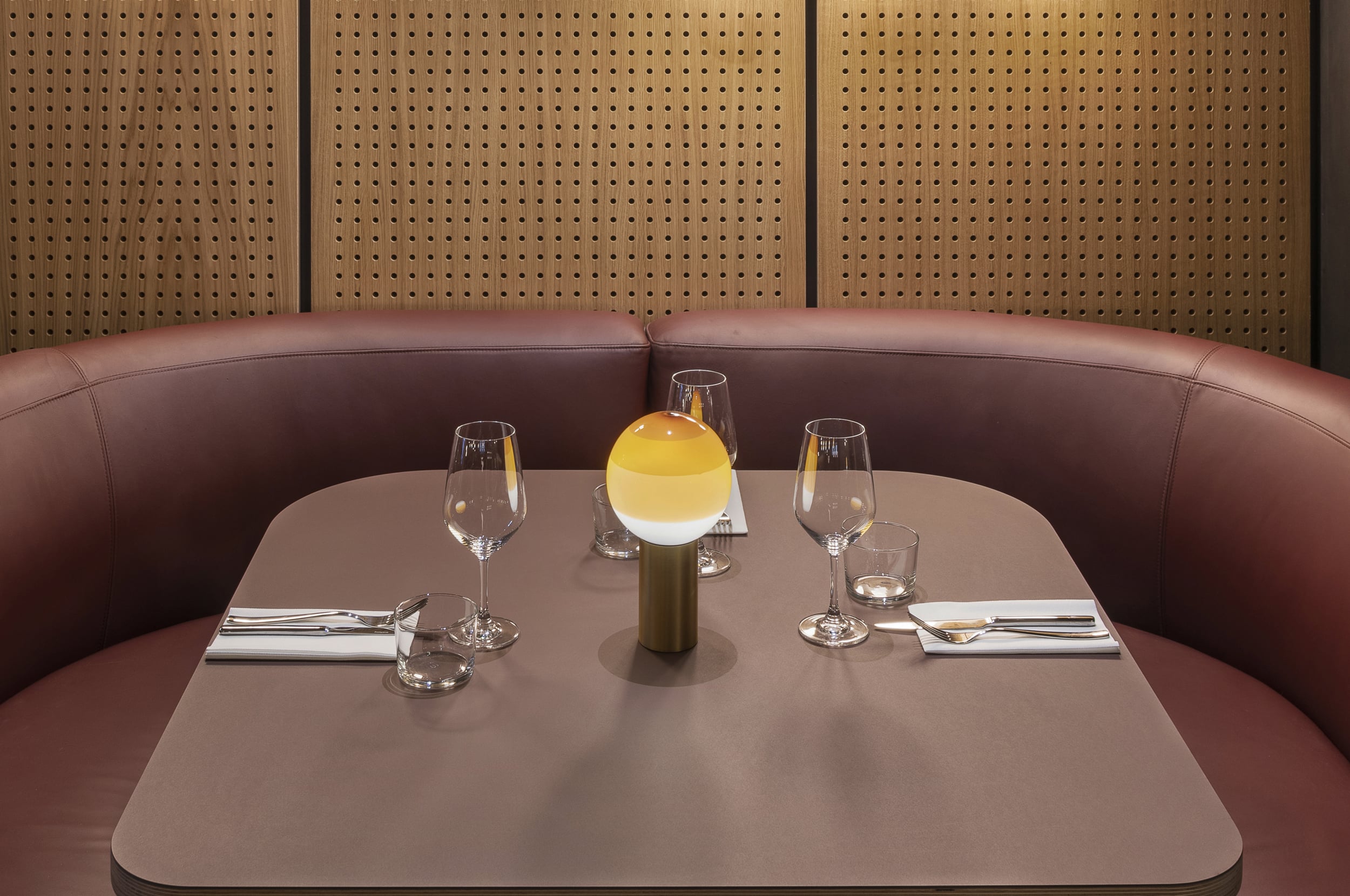 Akku-Lampe DIPPING burgunderrot