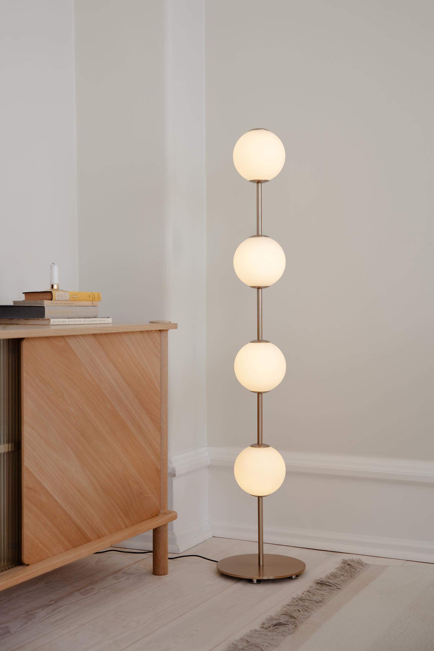 Lampa podłogowa AUDREY biały ze złotą wstawką