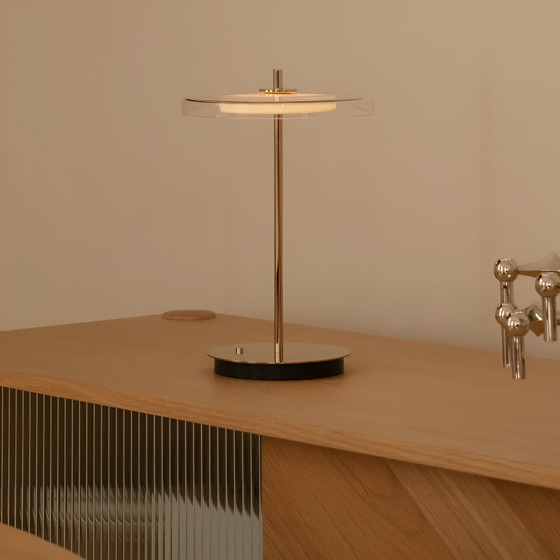 ASTERIA GLASS MOVE Table Lamp with Gold Base [Klaudia] [wymiary]