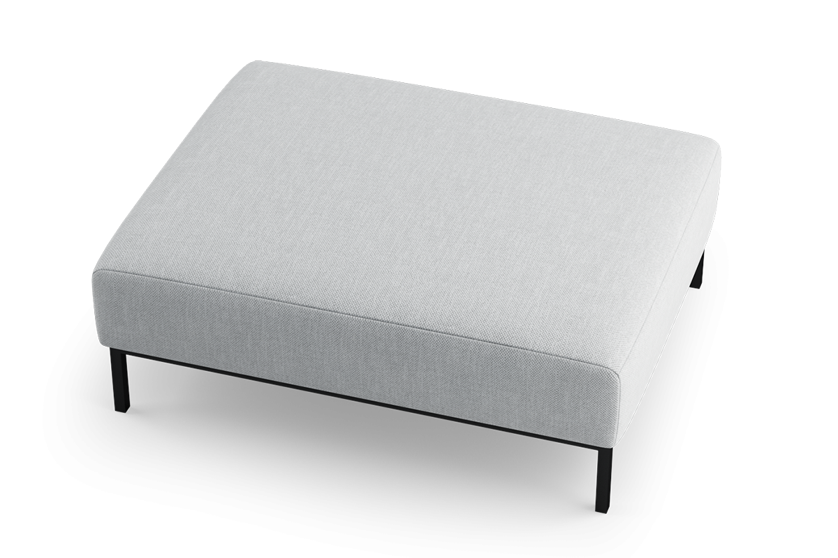 Puff HOLDEN gepolstert mit schwarzem Fuß