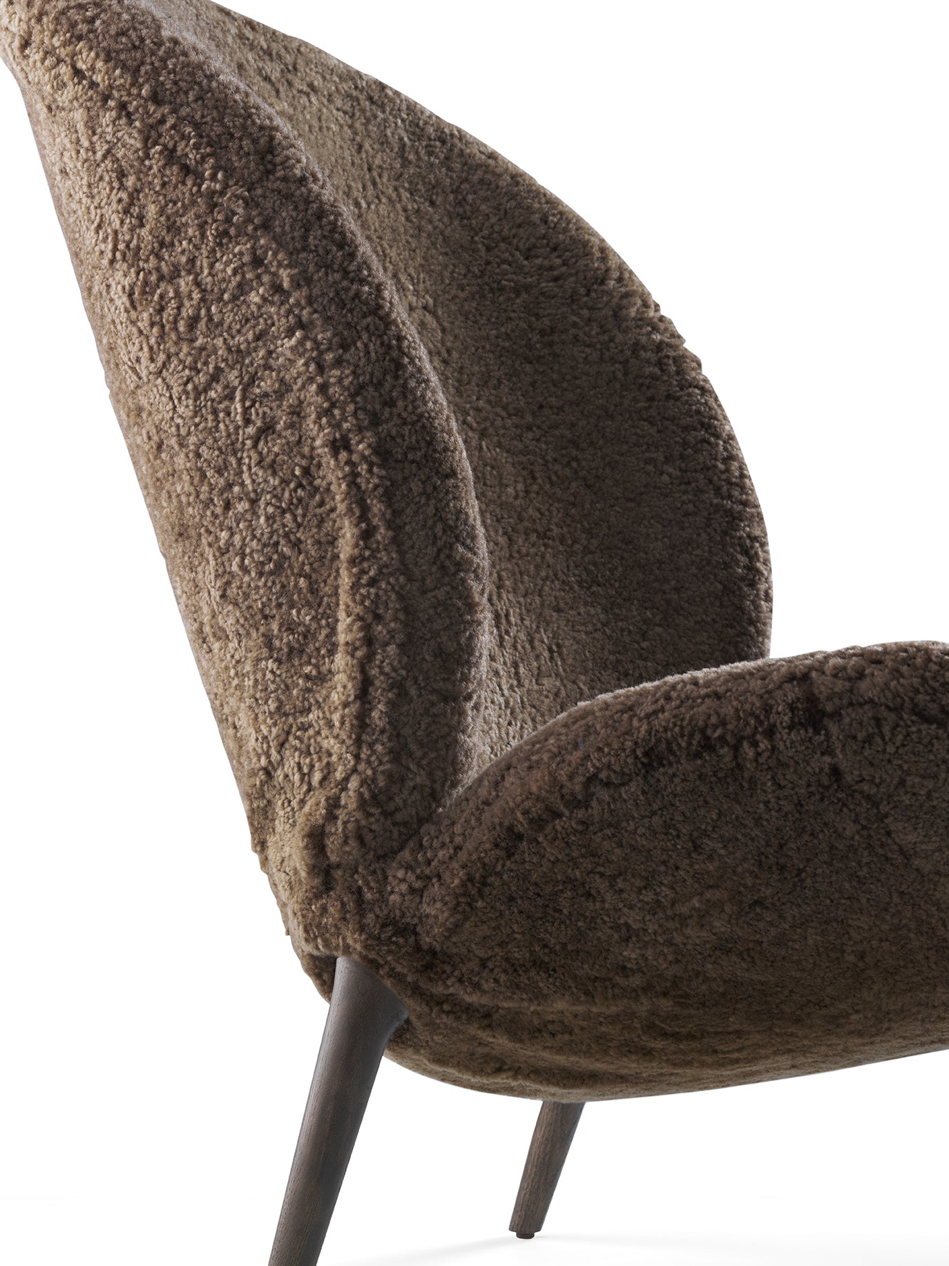 Lodge Armchair in Brown Sheepskin with Dark Oak Base