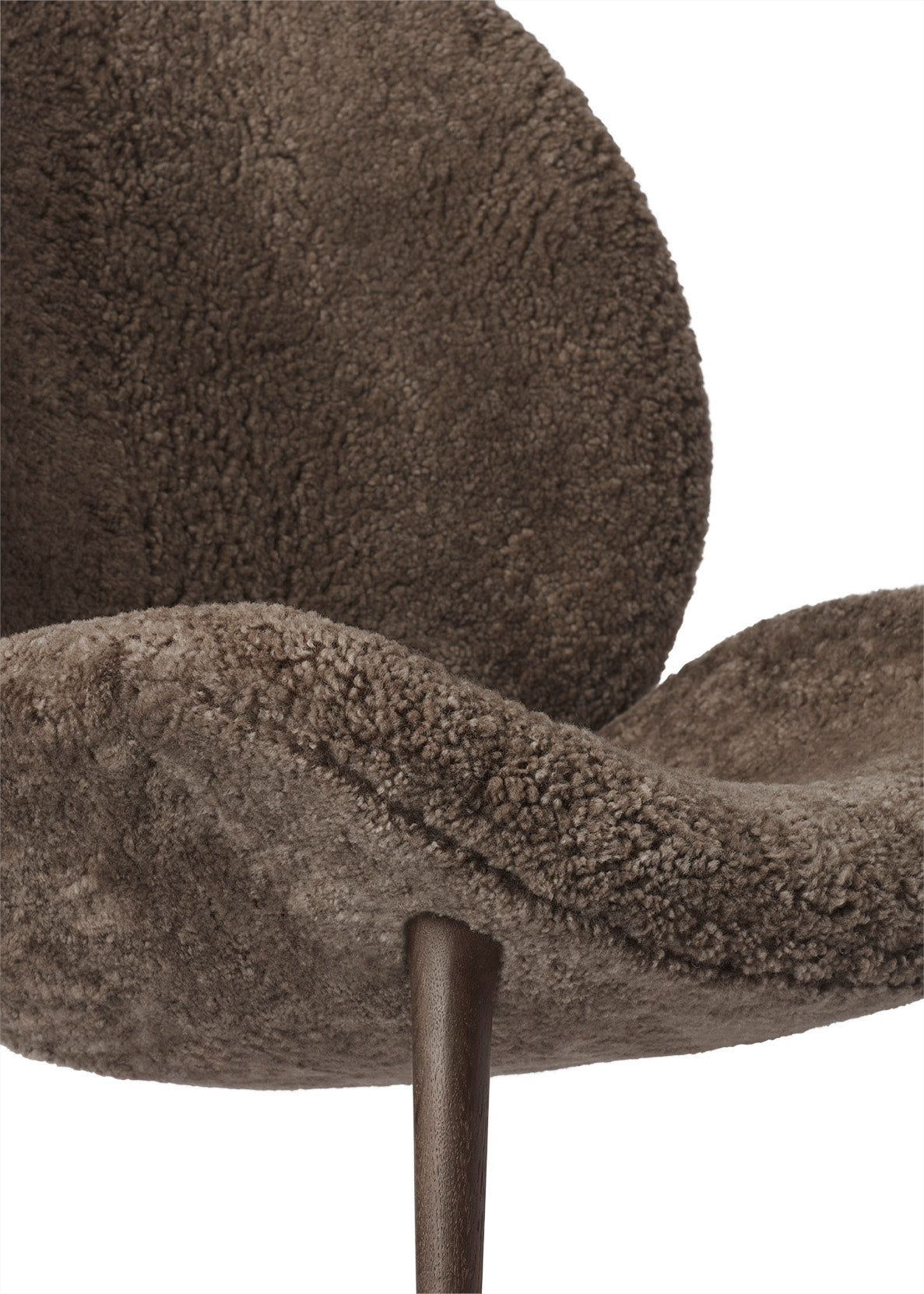 Lodge Armchair in Brown Sheepskin with Dark Oak Base