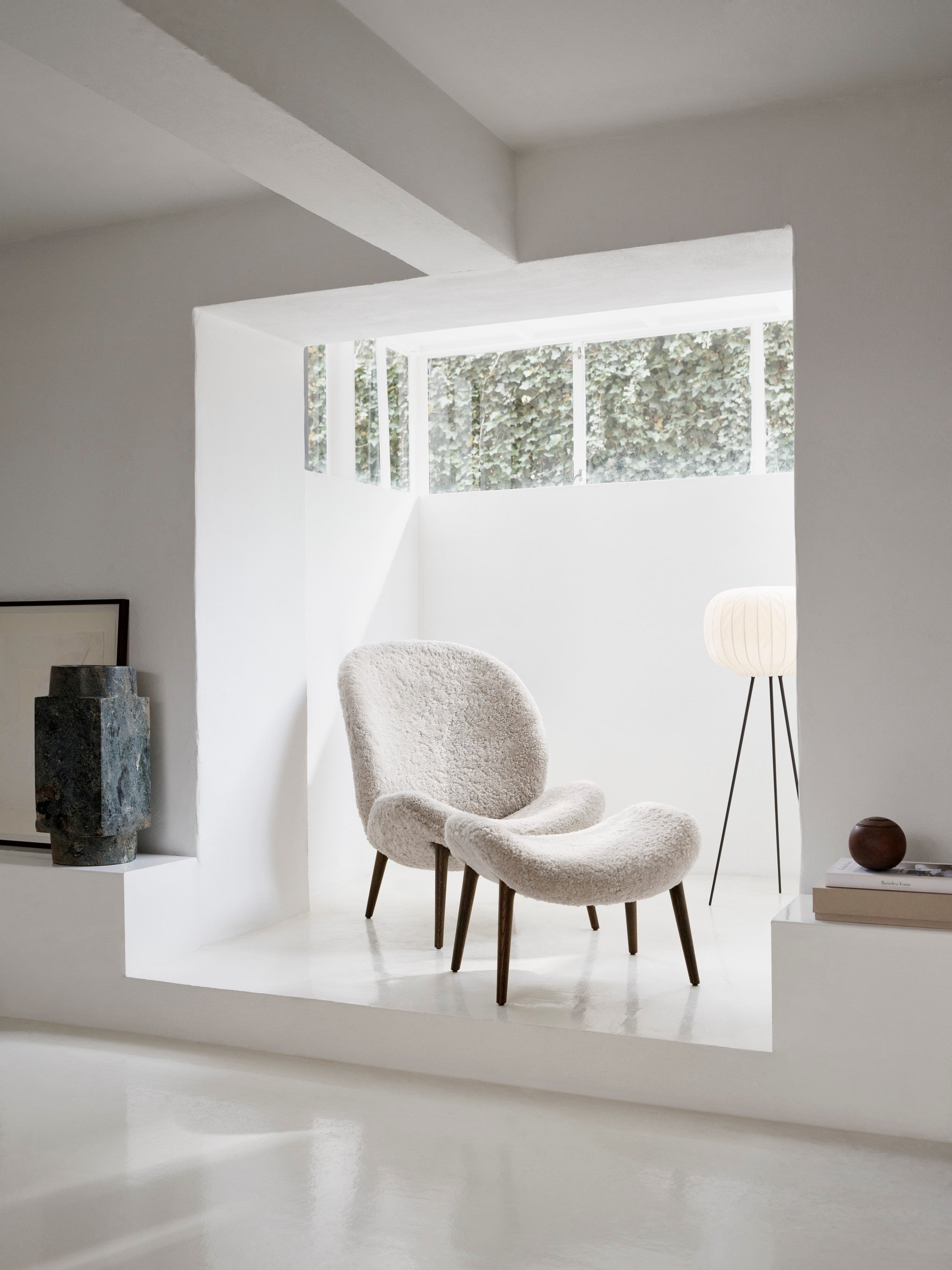 Lodge Armchair in Brown Sheepskin with Dark Oak Base