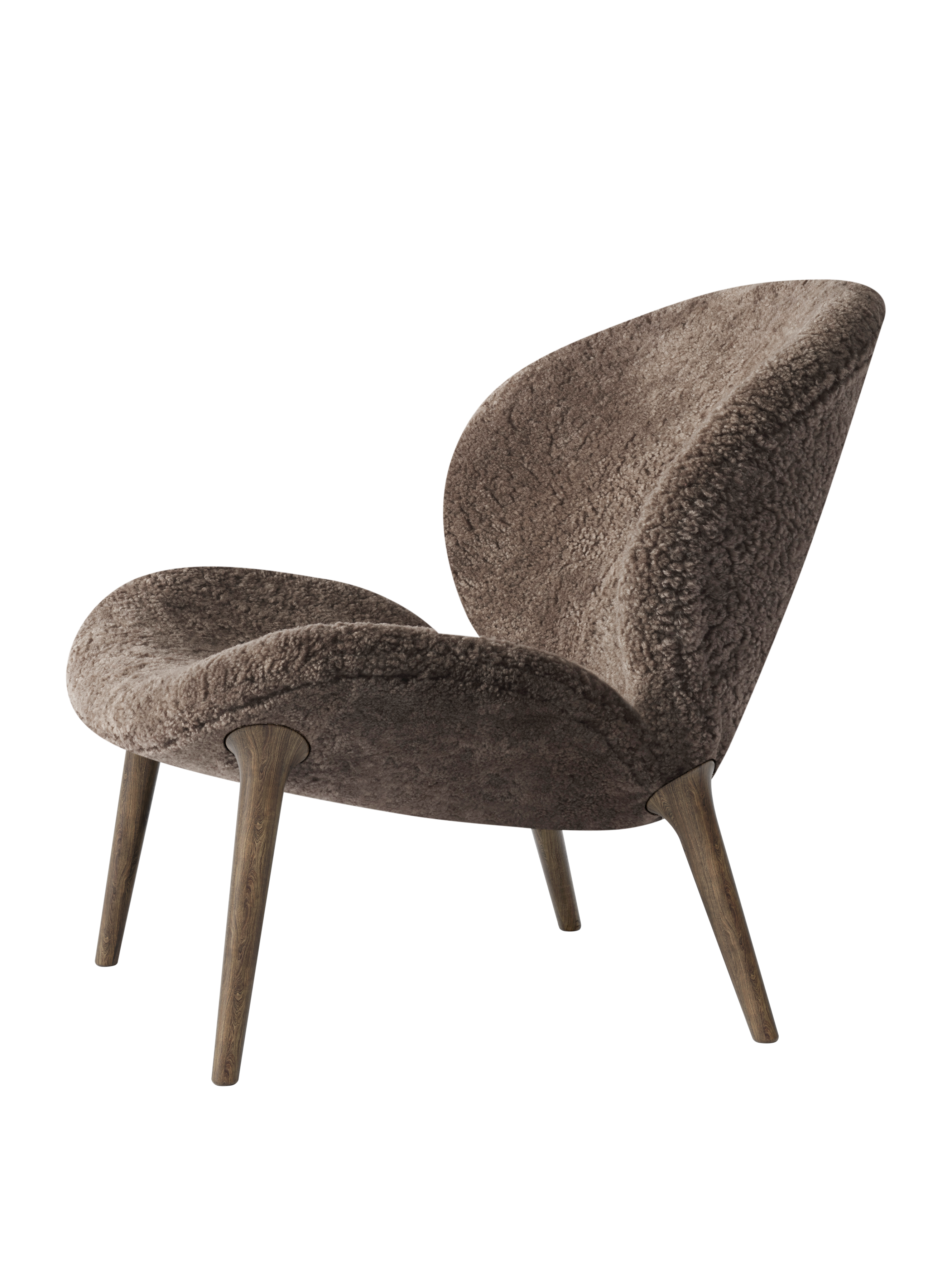 Lodge Armchair in Brown Sheepskin with Dark Oak Base