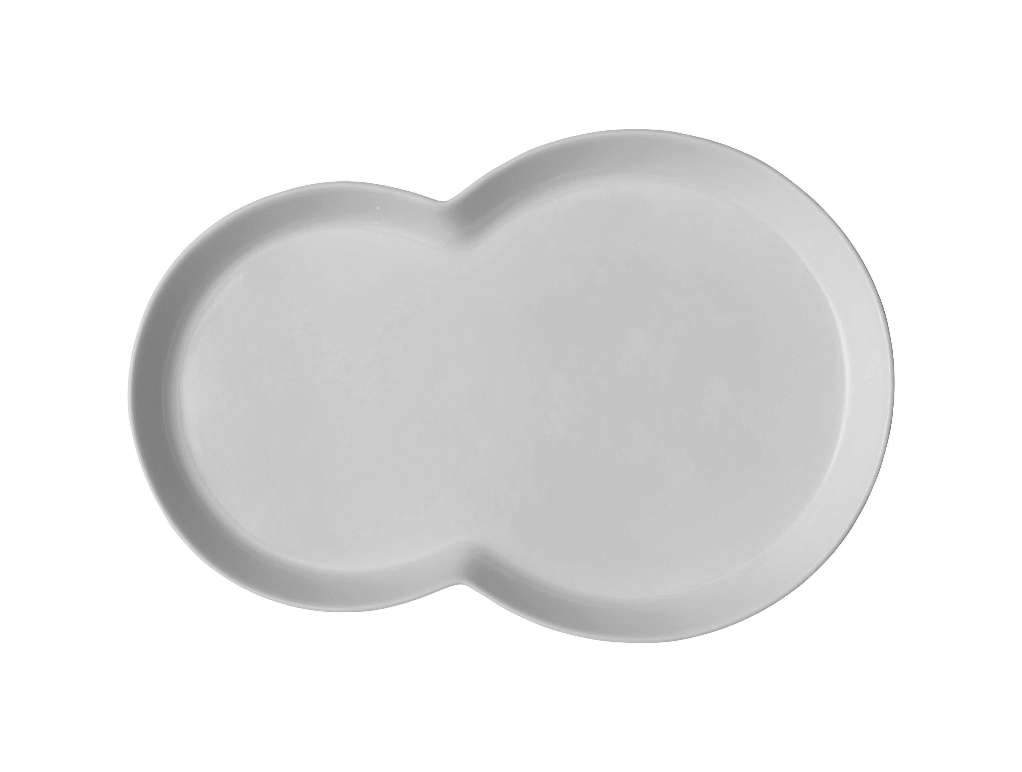 Zestaw dwóch talerzy brunchowych VIPP biała porcelana