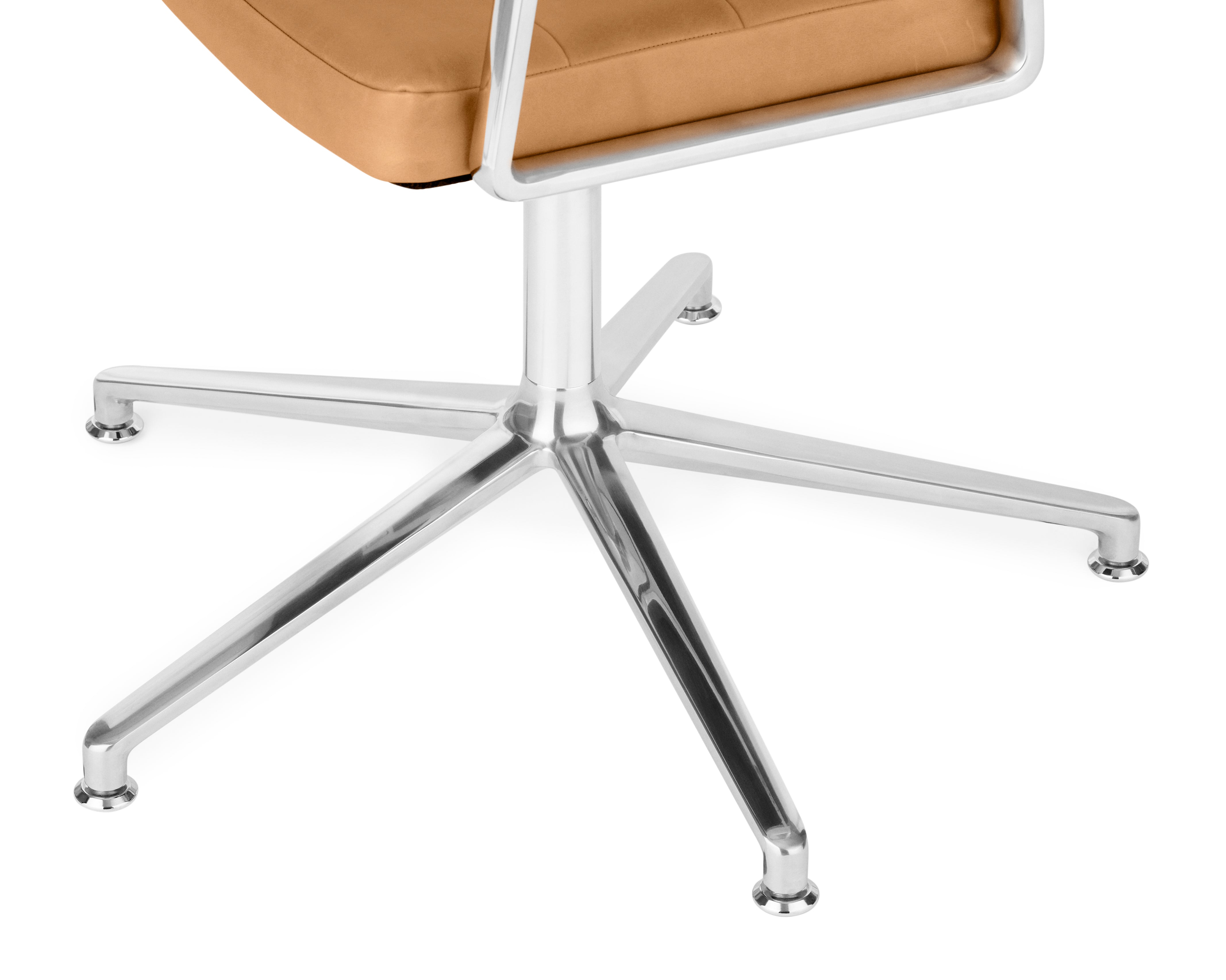 Krzesło biurowe 453+ karmelowa skóra z metalową podstawą