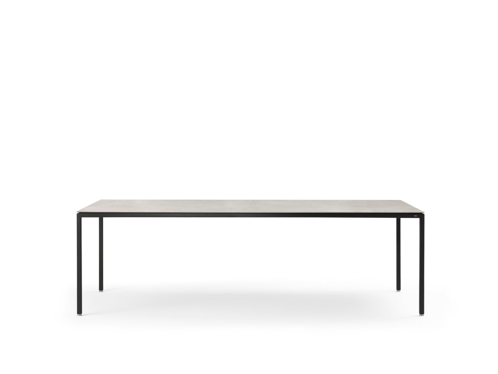 Table 971 gray ceramic top with dark steel base