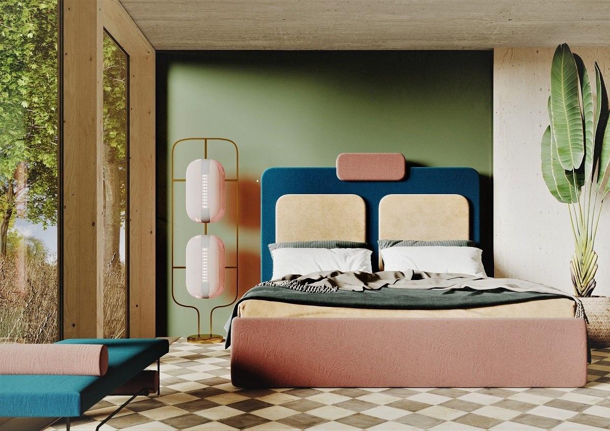 Wezgłowie PLUM 7 beżowy z brunatnym Happy Barok    Eye on Design