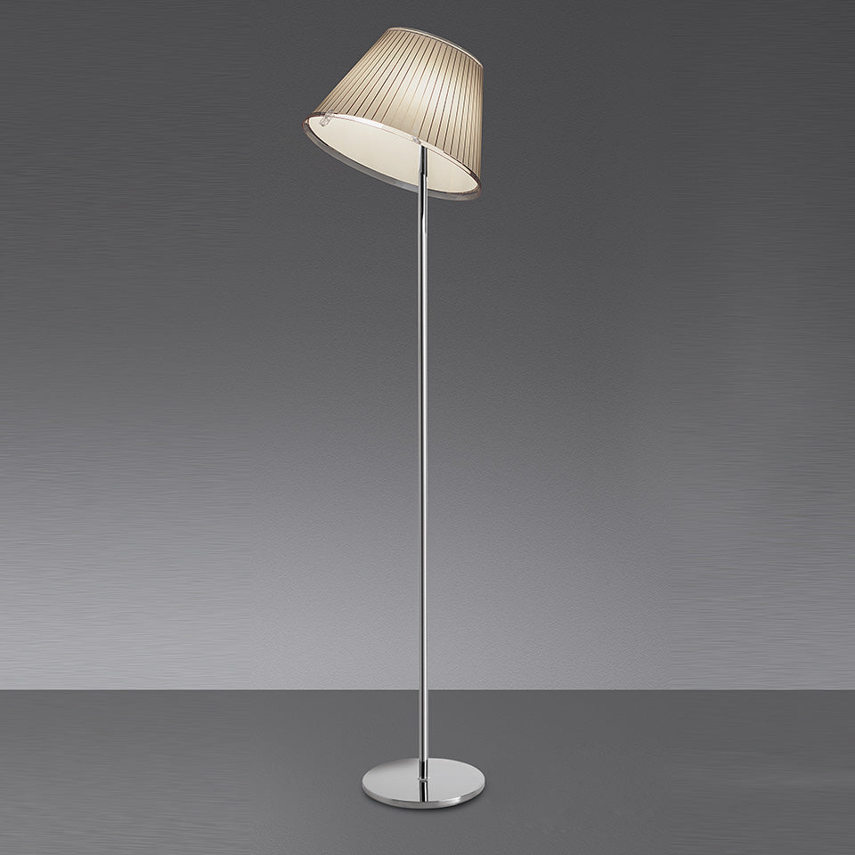 CHOOSE floor lamp with parchment shade and chrome base