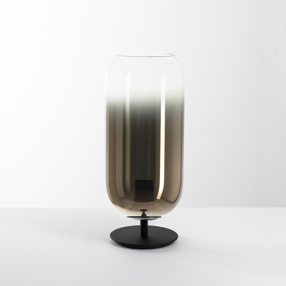 Lampa stołowa GOPLE brązowy z czarną podstawą