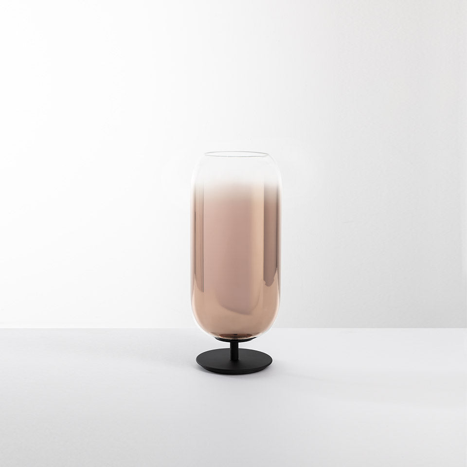 Lampa stołowa GOPLE miedziany z czarną podstawą