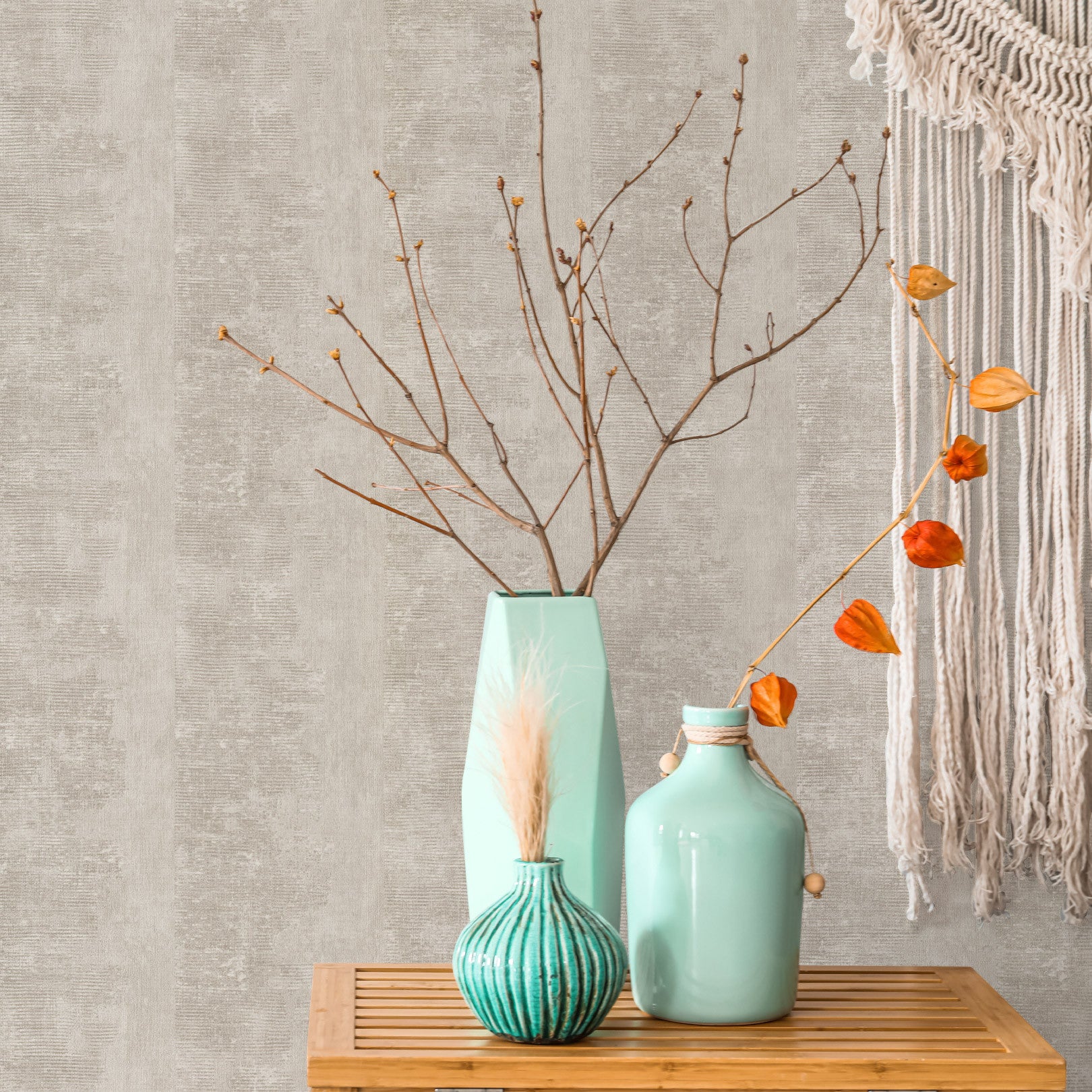 Tapeta strukturalna z efektem patyny ZUMAIA - GREGE brązowo-szary