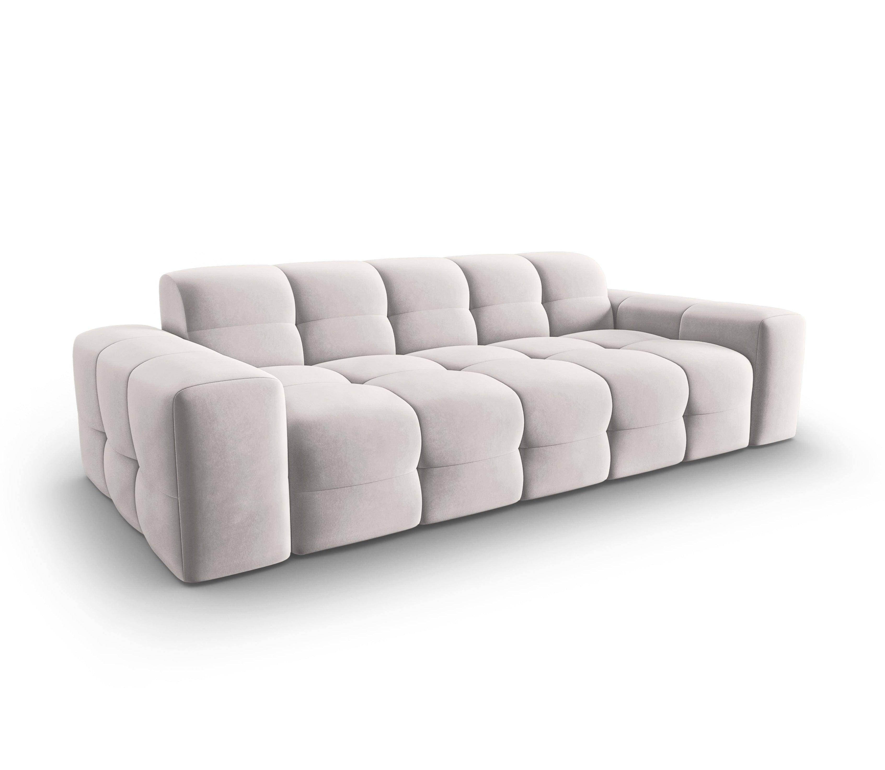 Sofa aksamitna 3-osobowa KENDAL jasnoszary Micadoni    Eye on Design