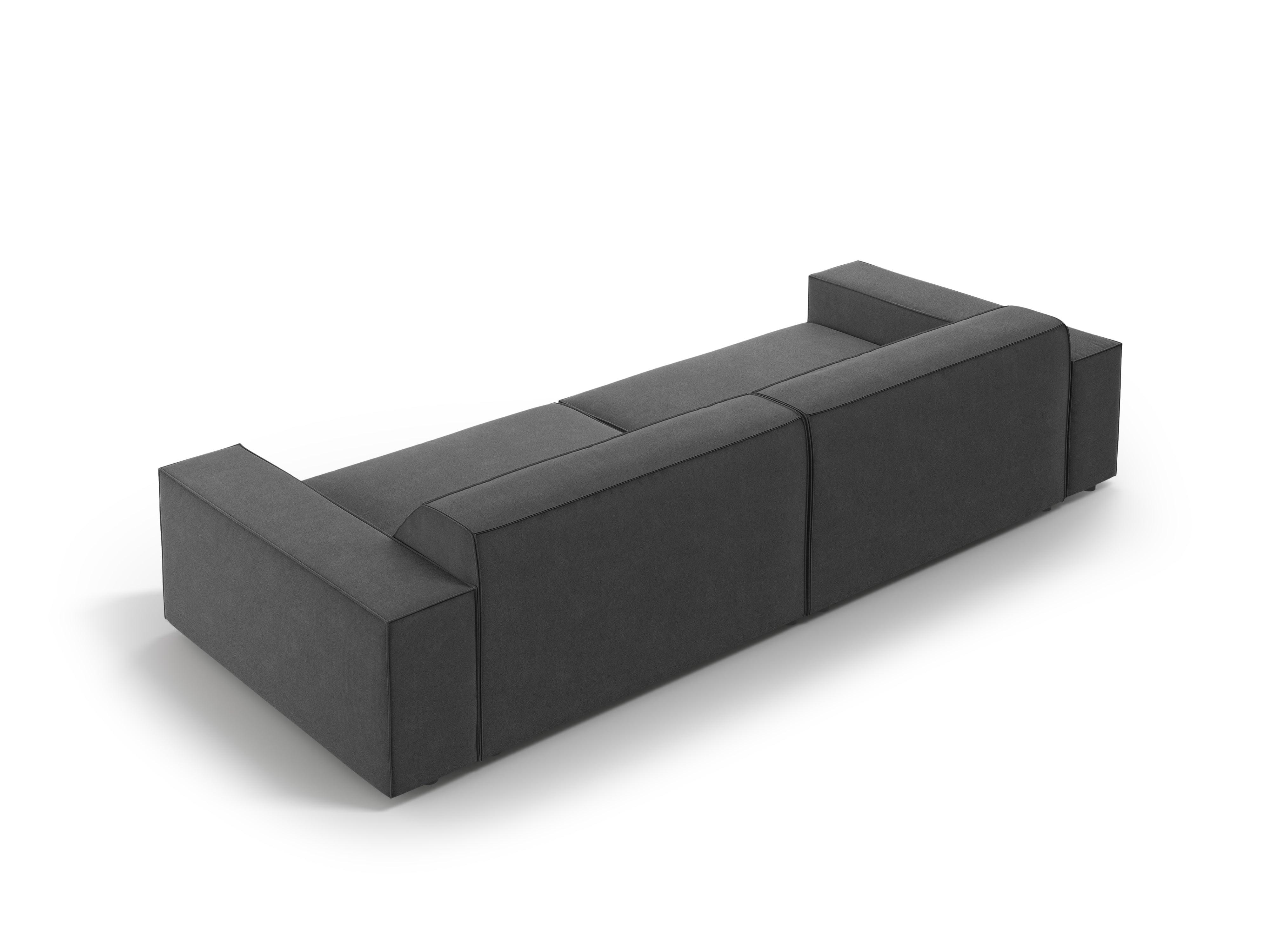Sofa aksamitna 3-osobowa JODIE ciemnoszary Micadoni    Eye on Design