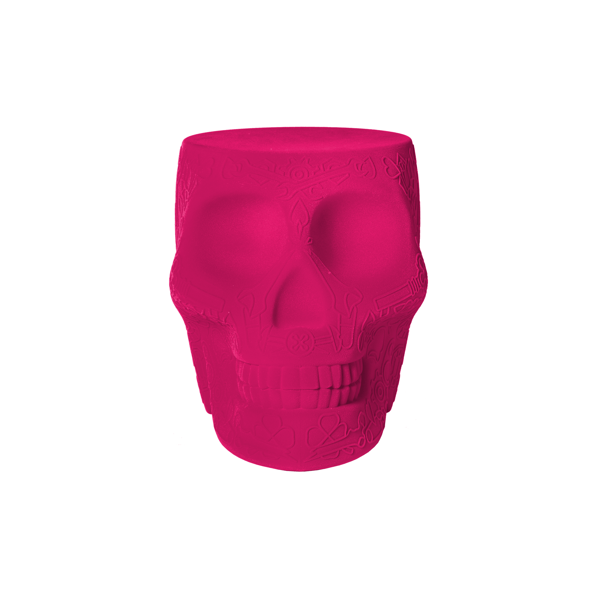 Stołek i stolik boczny MEXICO VELVET fuksja Qeeboo    Eye on Design