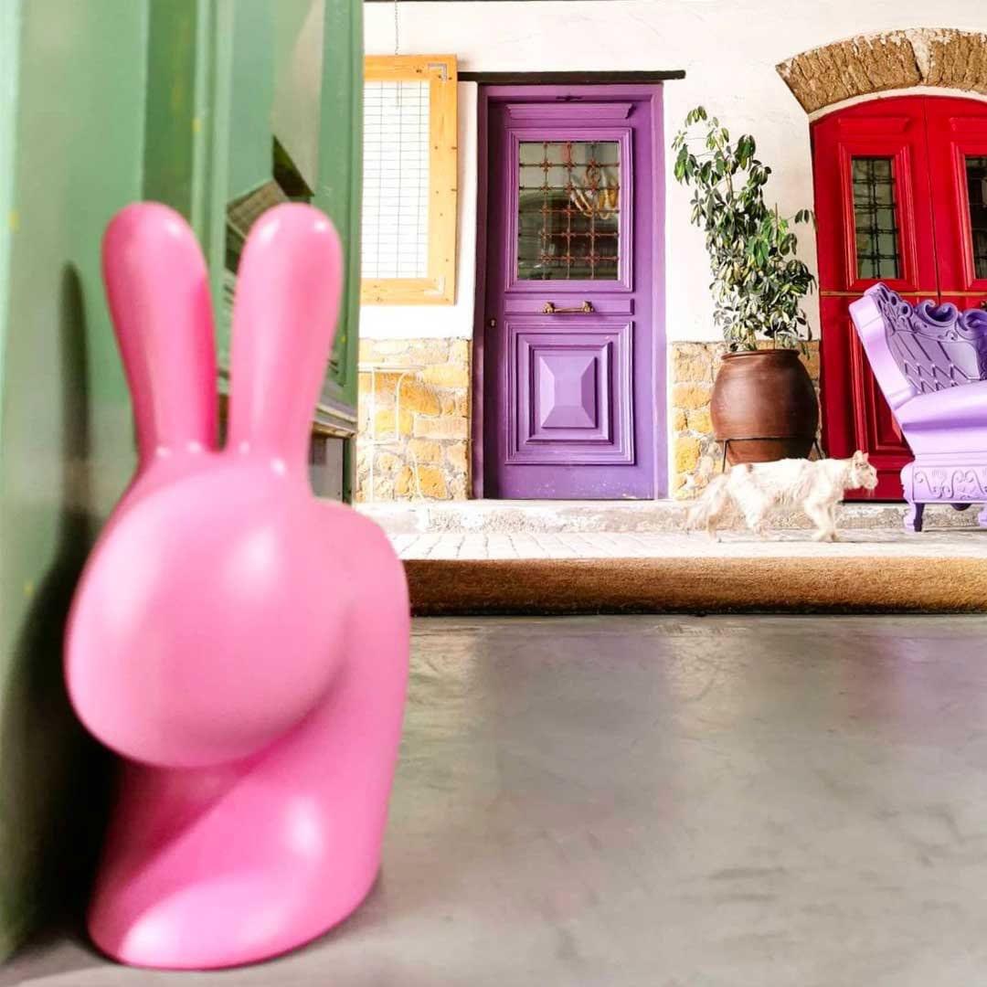Stoper do drzwi RABBIT niebieski Qeeboo    Eye on Design